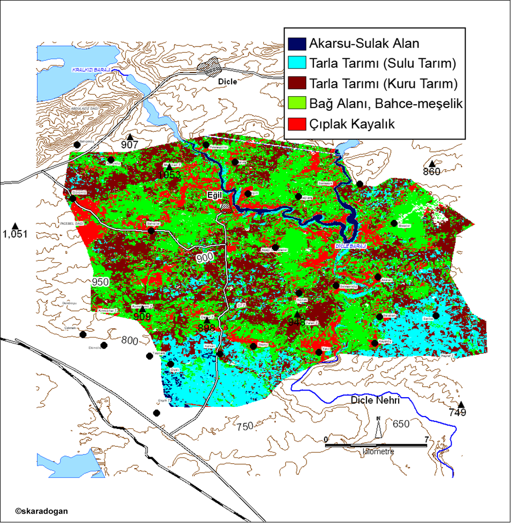 Eğil district land use map.