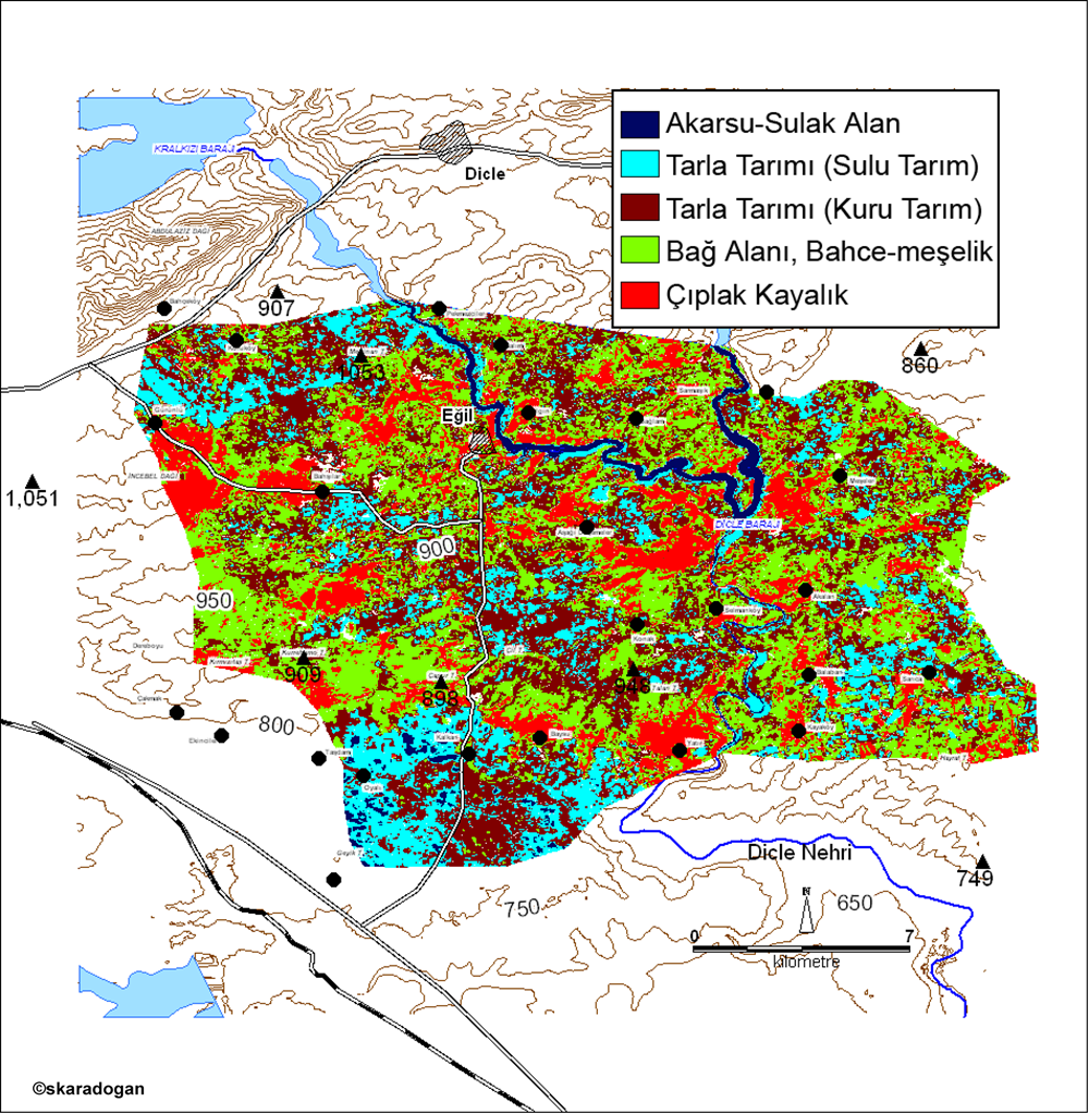 Eğil district land use map.