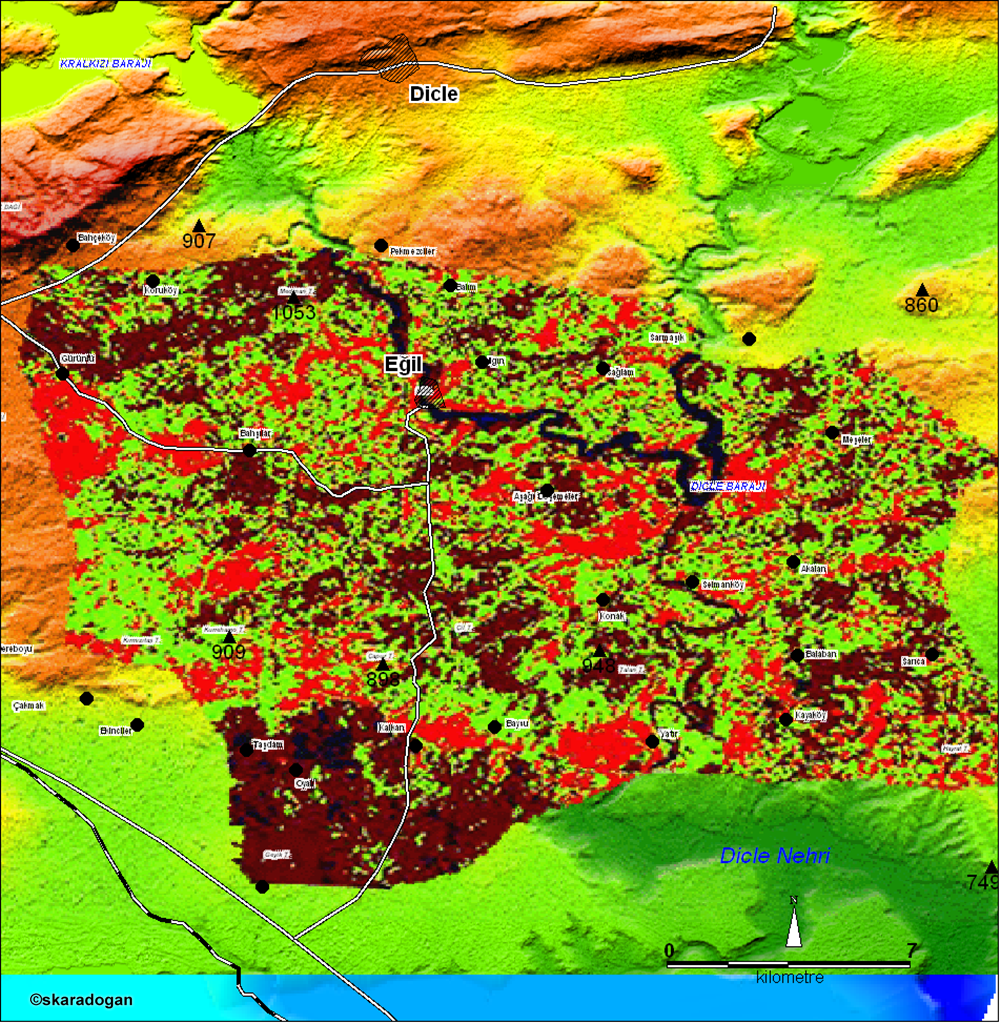 Eğil district land use map.