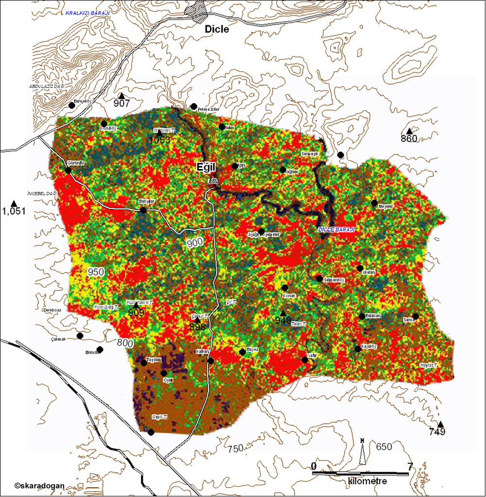 Eğil district land use map.