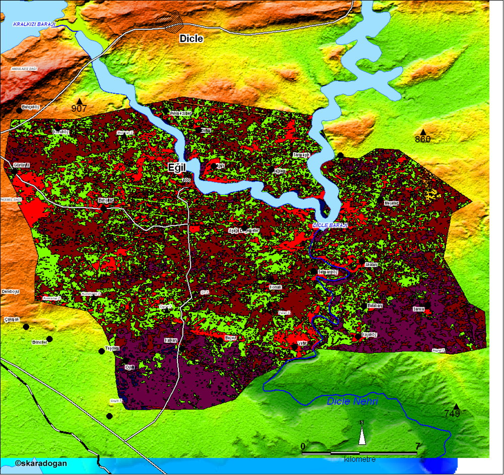 Eğil district land use map.