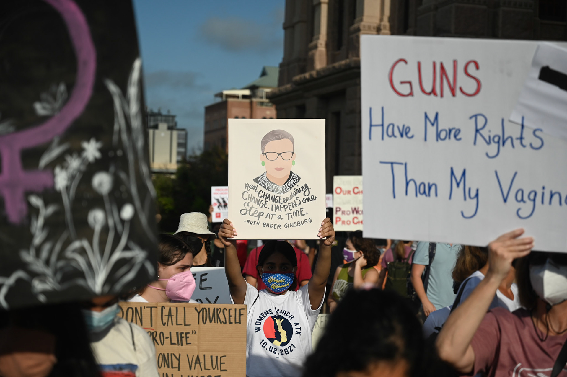 UT students joined about 1,000 protestors in a march to the Capitol on October 2, 2021, to oppose Texas’ recent passing of the country’s most restrictive abortion law.Several UT student protestors voiced that Senate Bill 8 restricts essential reproductive health care at the Austin Women’s March, which began at 9 a.m. and lasted three hours.