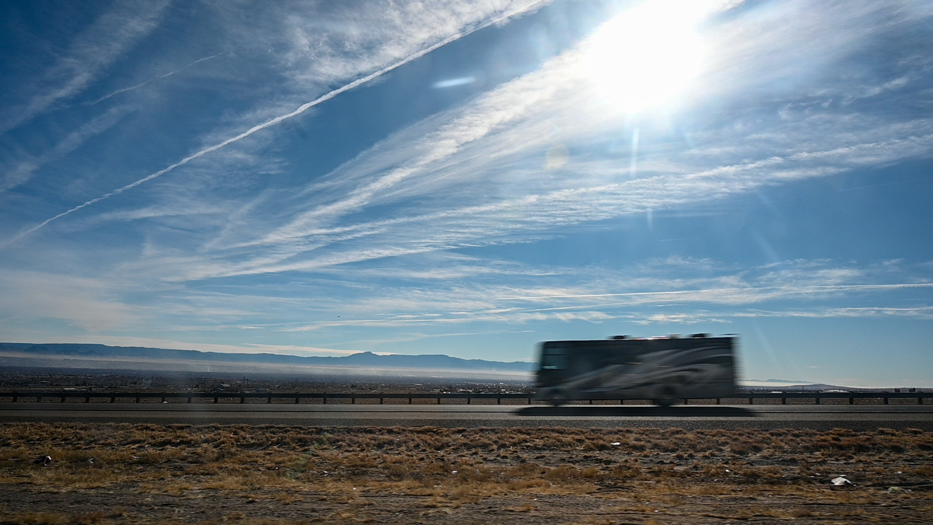 Long, open road and an ever-changing landscape. A hallmark of the day long trip from Dallas to Los Angeles. 