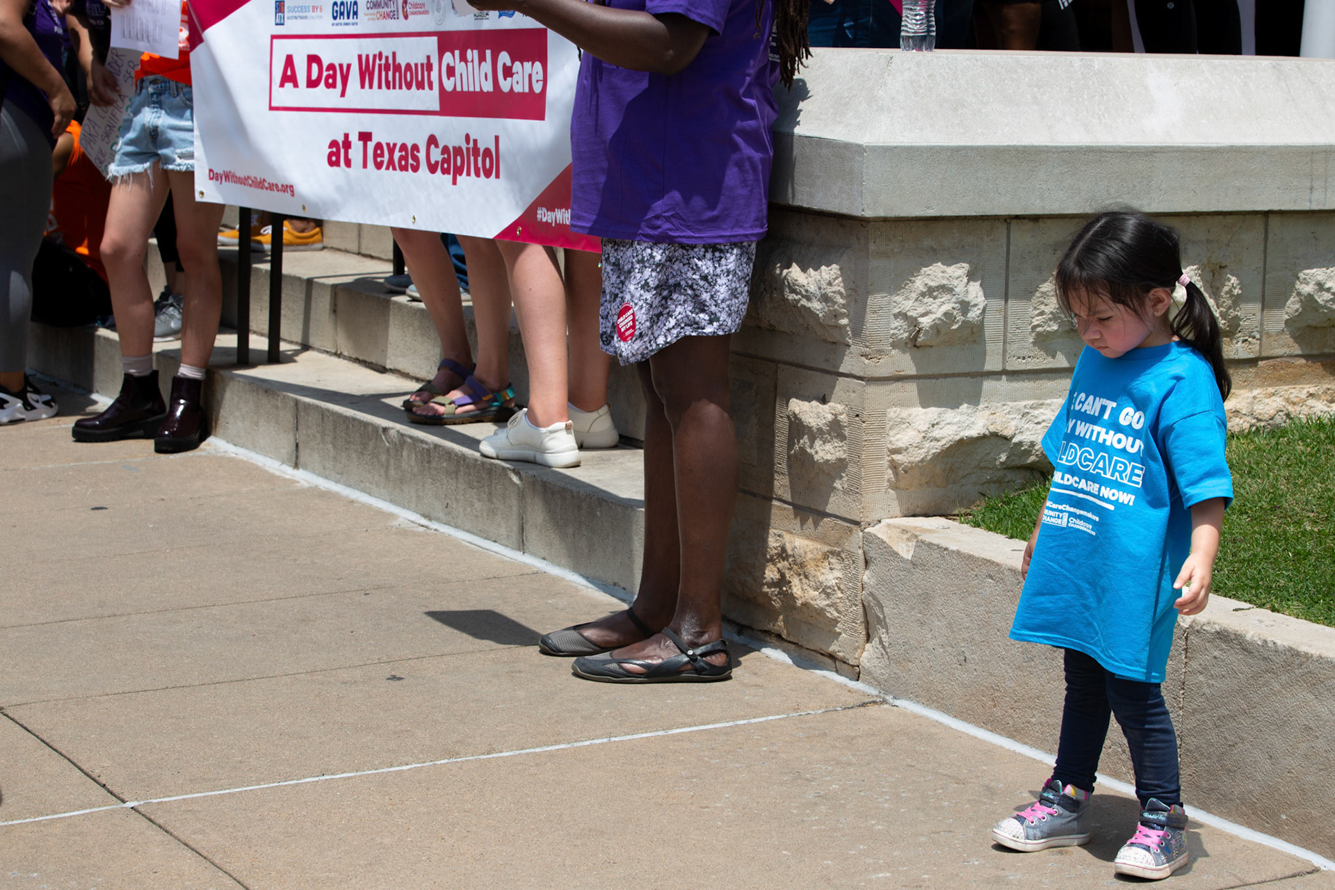Childcare providers and families in Texas joined a nationwide “Day Without Child Care”, rallying for greater investment in daycare and early education at the south steps of the Capitol on May 8, 2023.