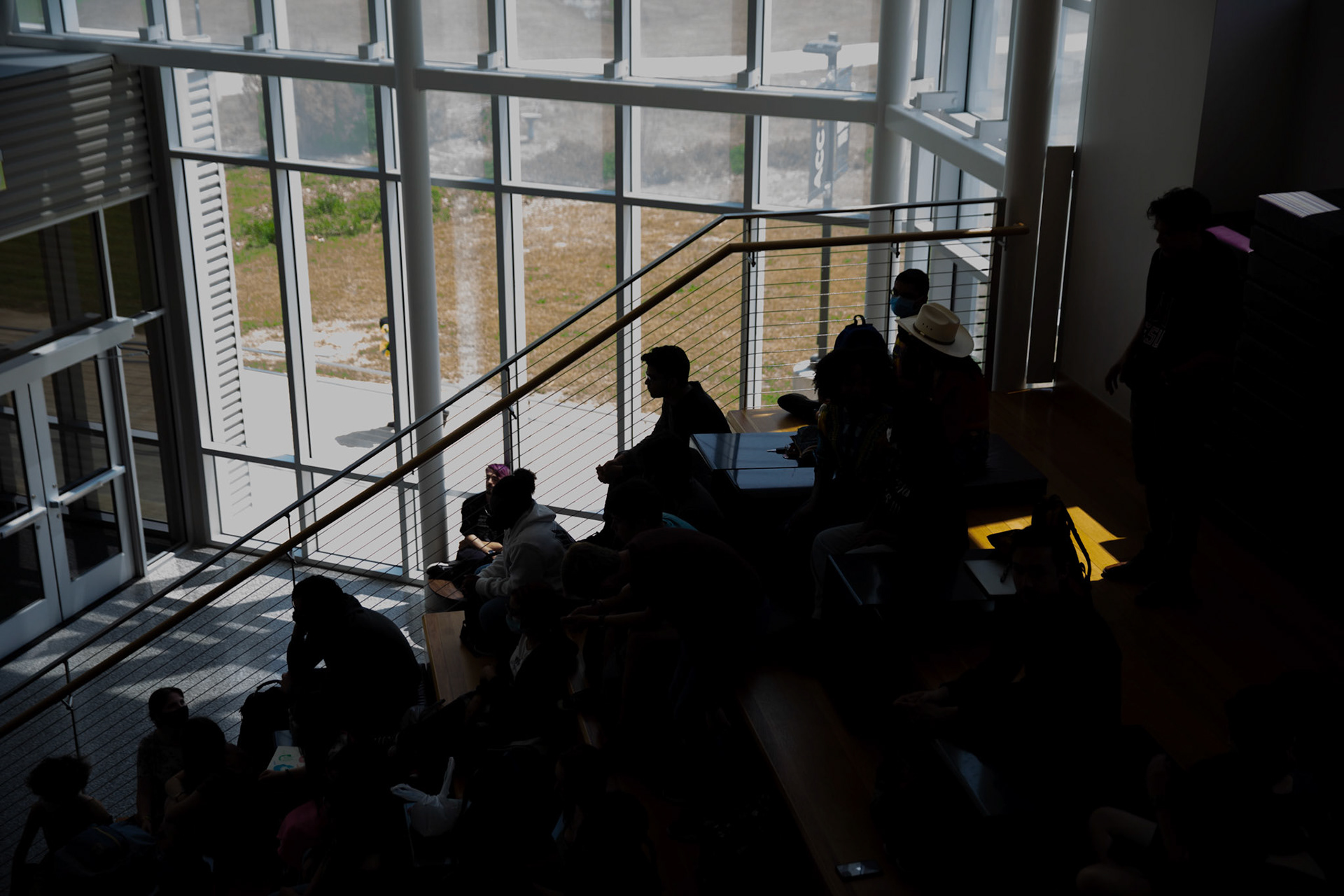High school senior Topher Malone gives a presentation on college applications to juniors in National Honors Society after receiving a full ride to Harvard University on May 5, 2023, at the Early College High School at the Austin Community College Round Rock campus.