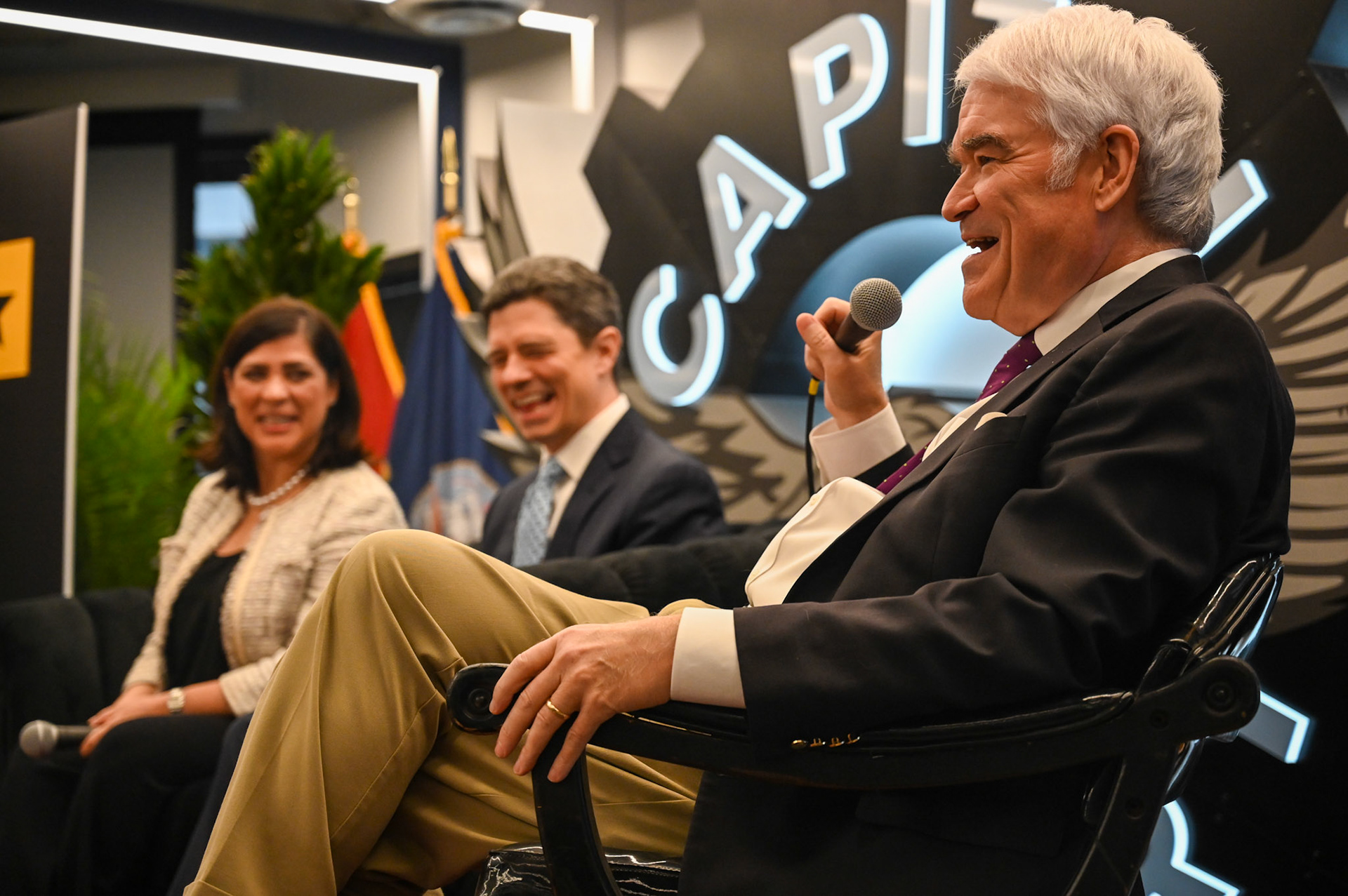 Supreme Justice Nathan Hecht talks on a panel about Texas' top civil appellate court at the Texas Tribune Fest in Austin on Sept. 24, 2022.