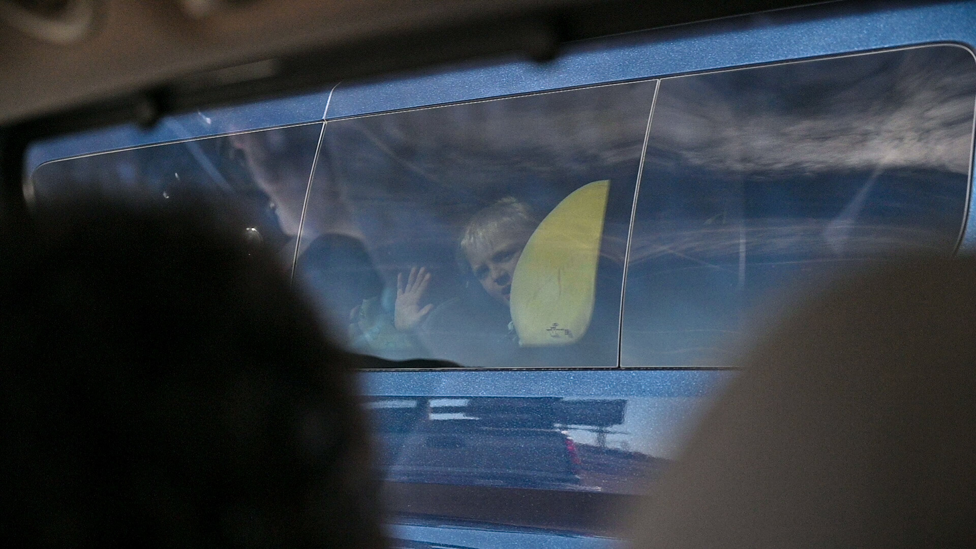 This boy, too, is stuck in traffic.