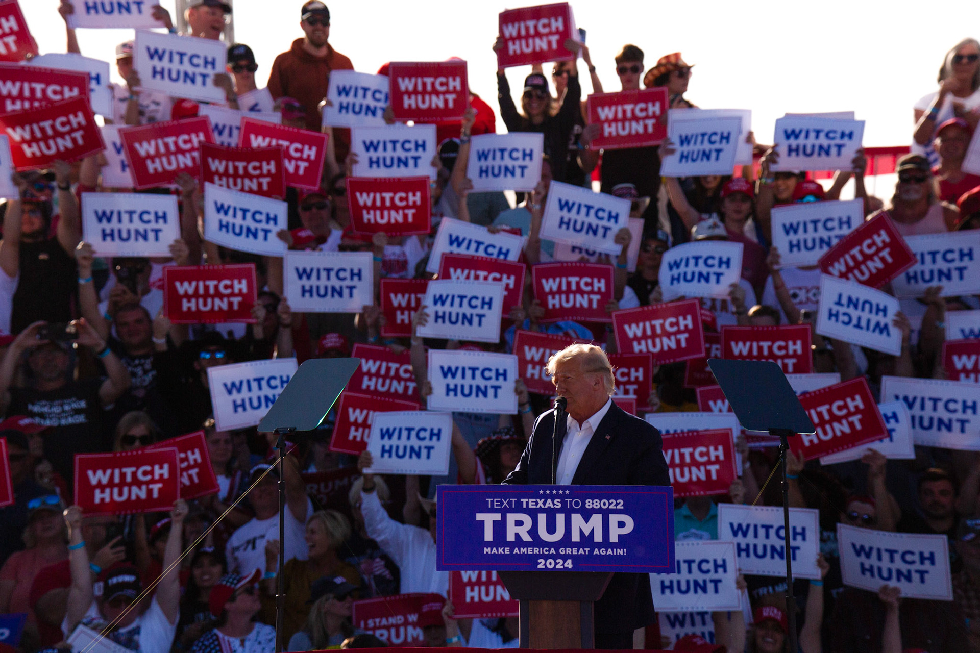 Former president Donald Trump holds his first 2024 campaign rally in Waco, Texas on Mar. 25, 2023.