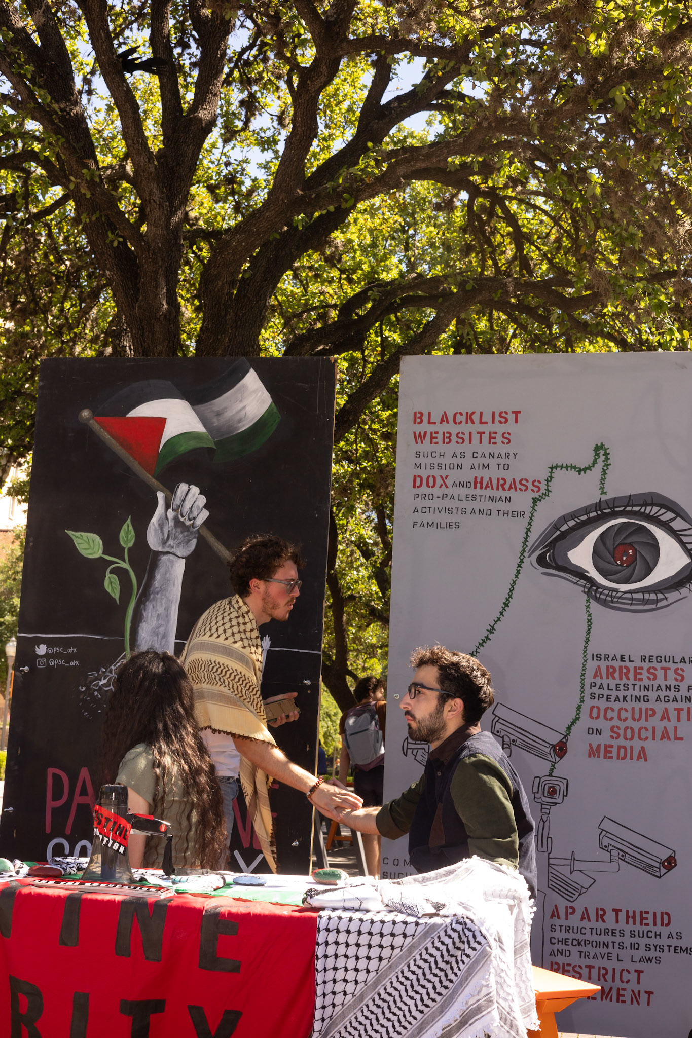 Qaddumi tables at UT on Speedway on April 5, 2024.