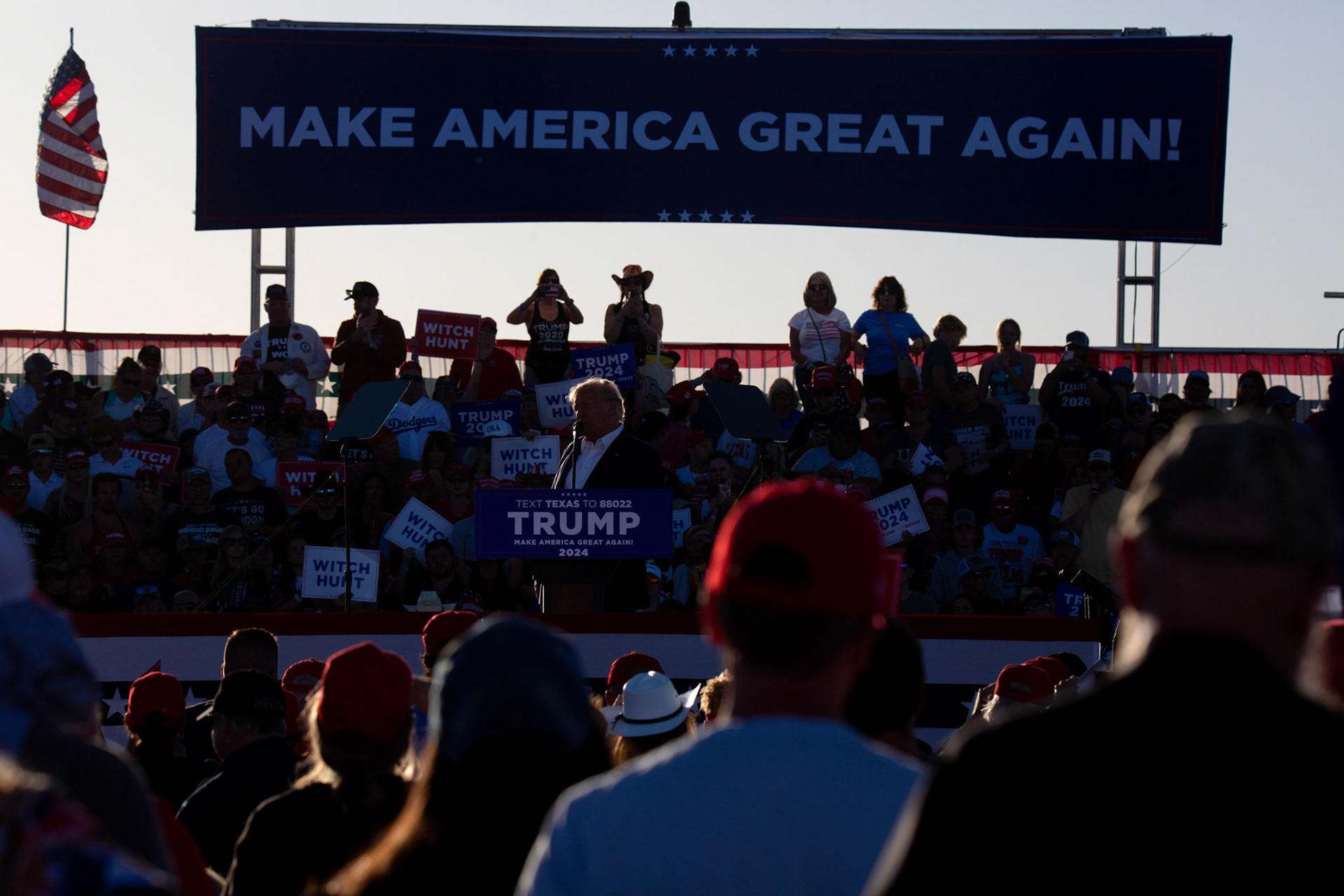 Former president Donald Trump holds his first 2024 campaign rally in Waco, Texas on Mar. 25, 2023.