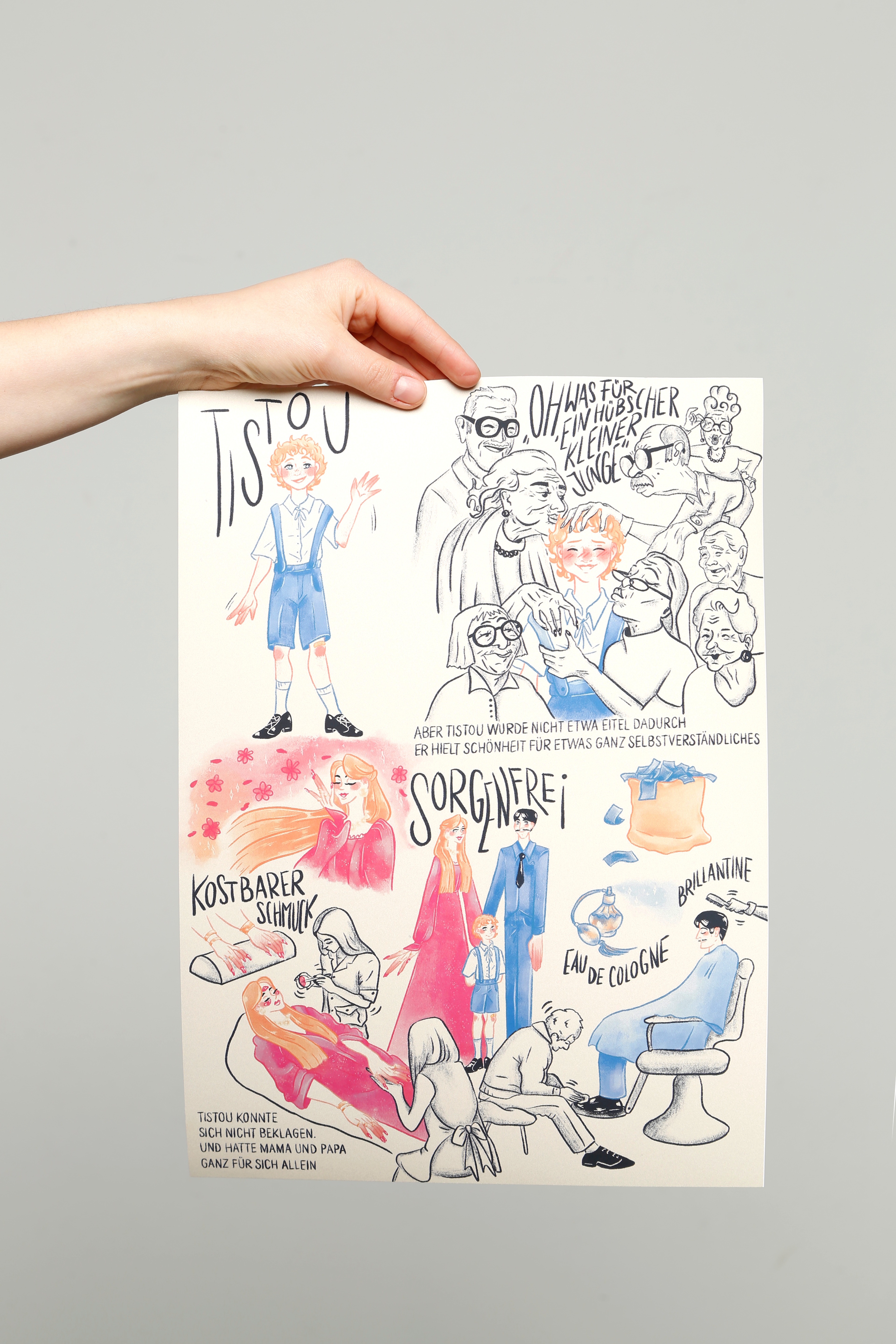 "Tistou mit dem grünen Daumen" Interpretation als Comic - digitale Illustration in Zusammenarbeit mit Julia Degen 