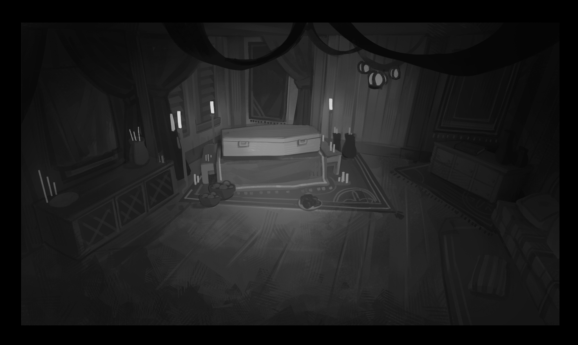 Coffin Room Grayscale Render