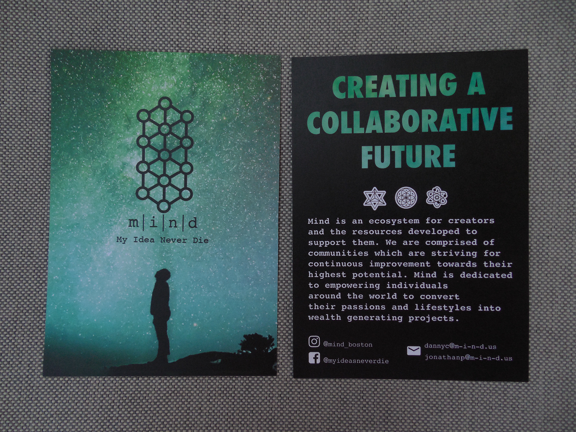 Printed Flier Front and Back View