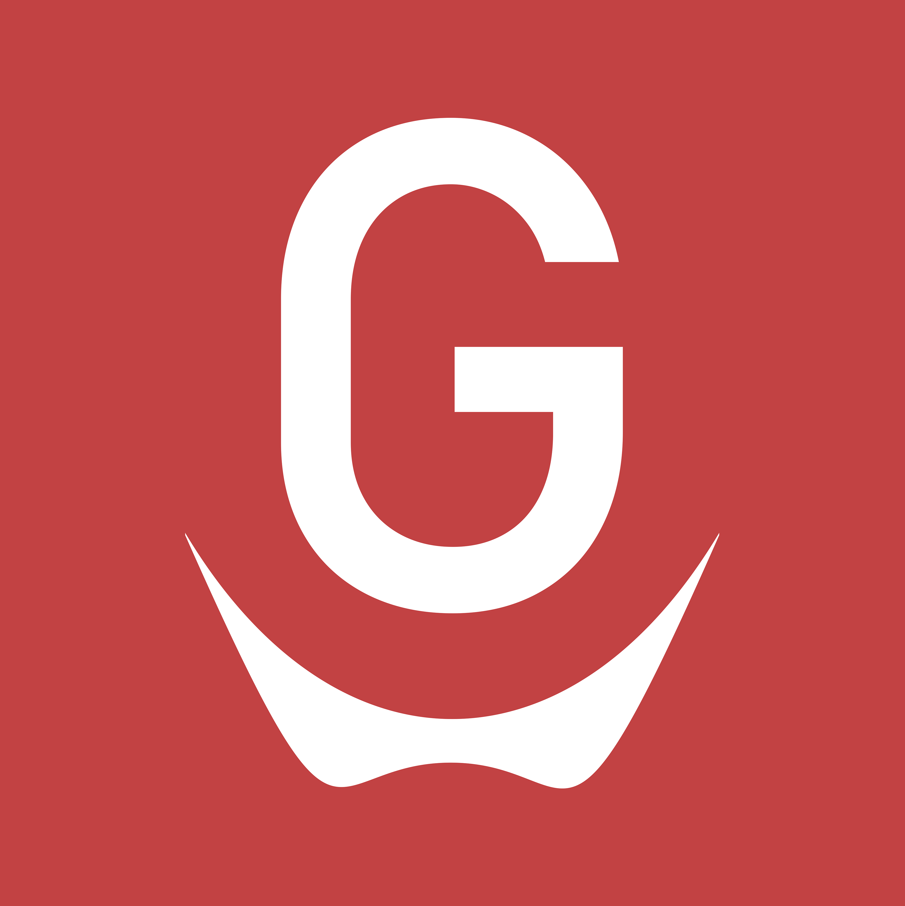 Logotipo G (ogabriels) vermelho negativo.