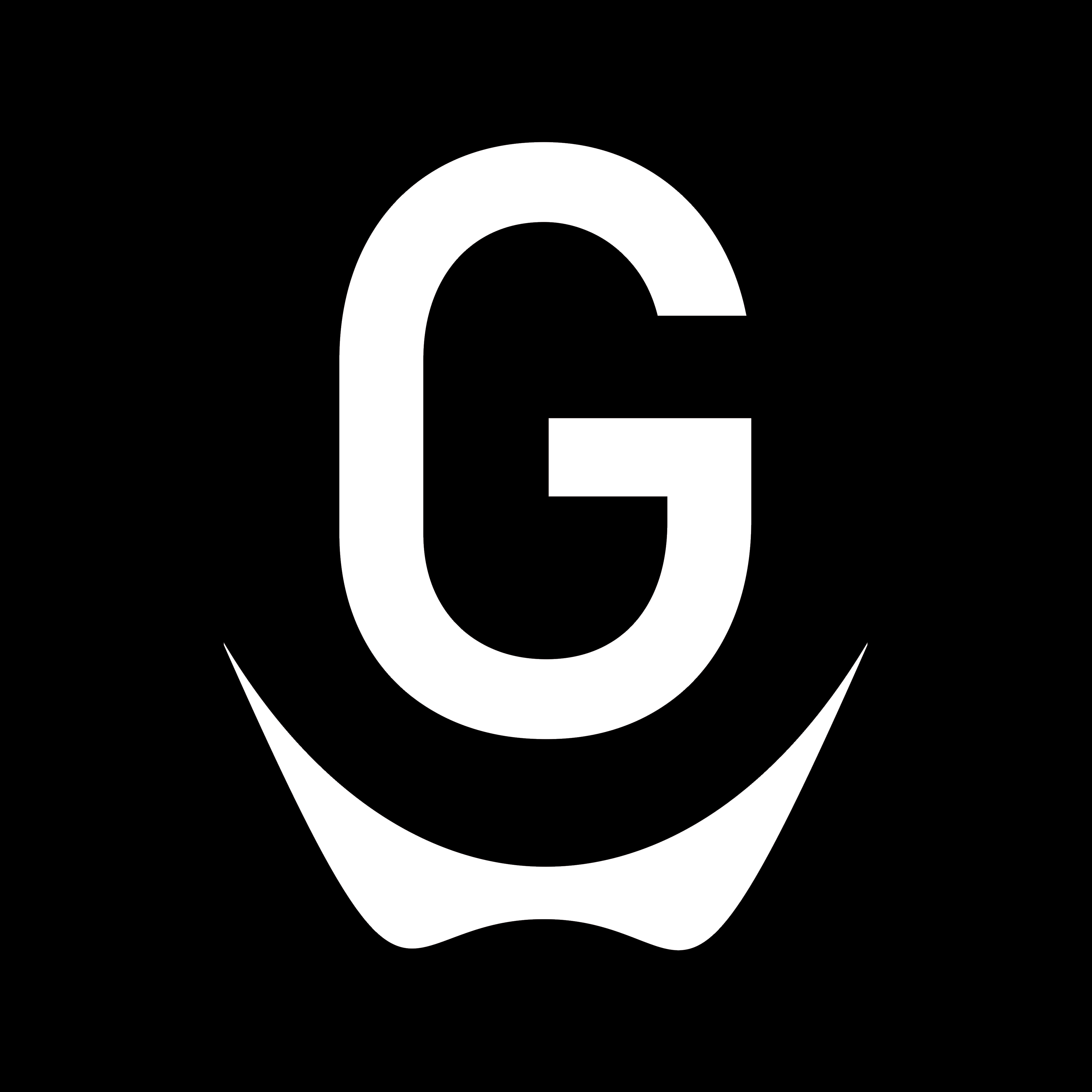 Logotipo G (ogabriels) monocromático negativo.