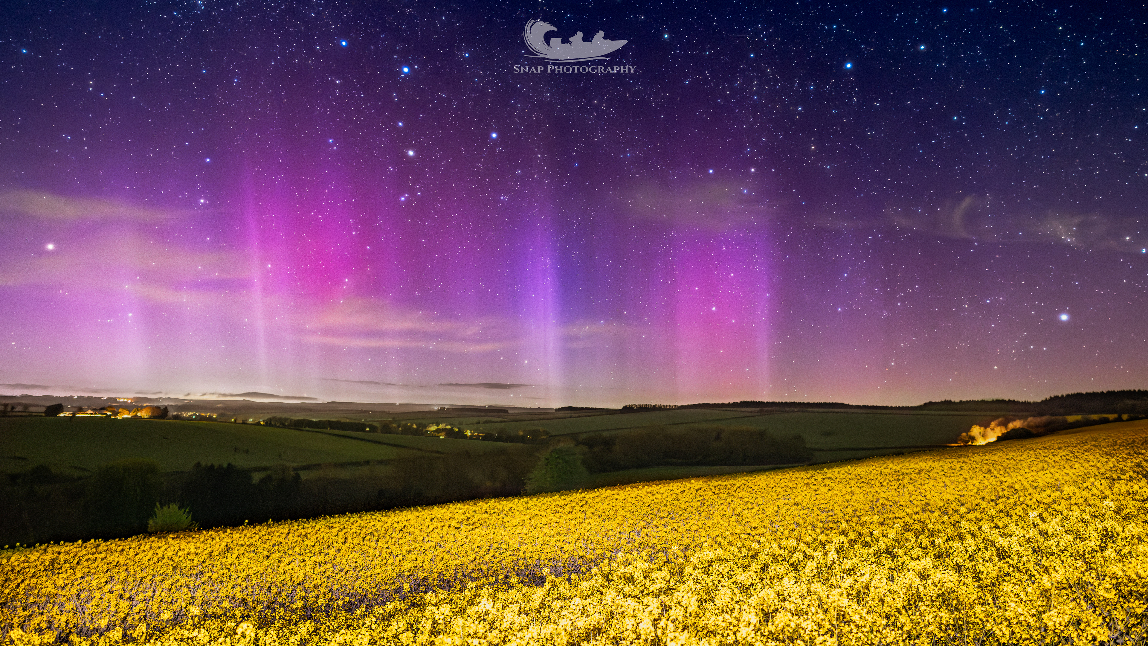 Aurora over the Dorset countryside