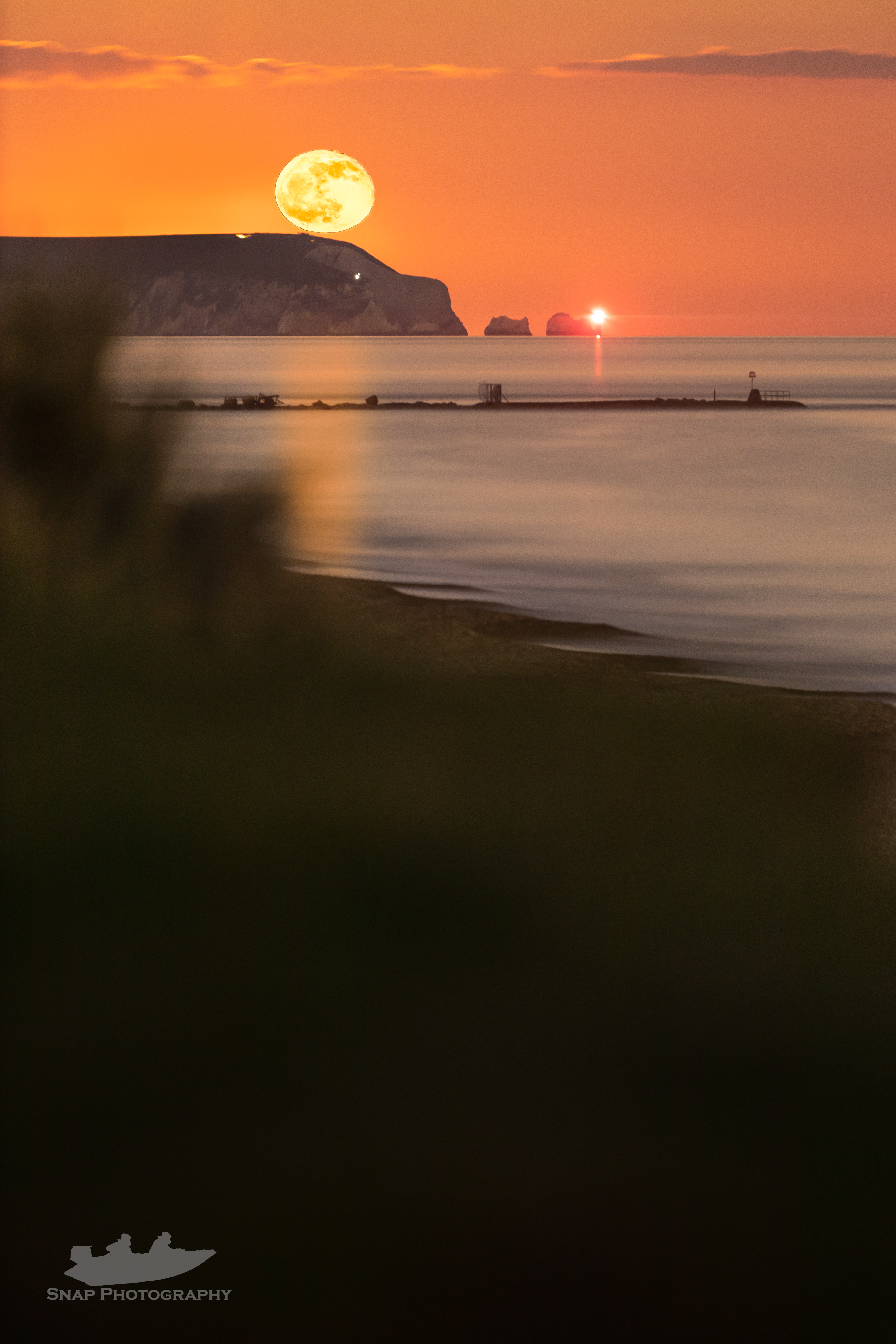 Moonrise over the Isle of Wight