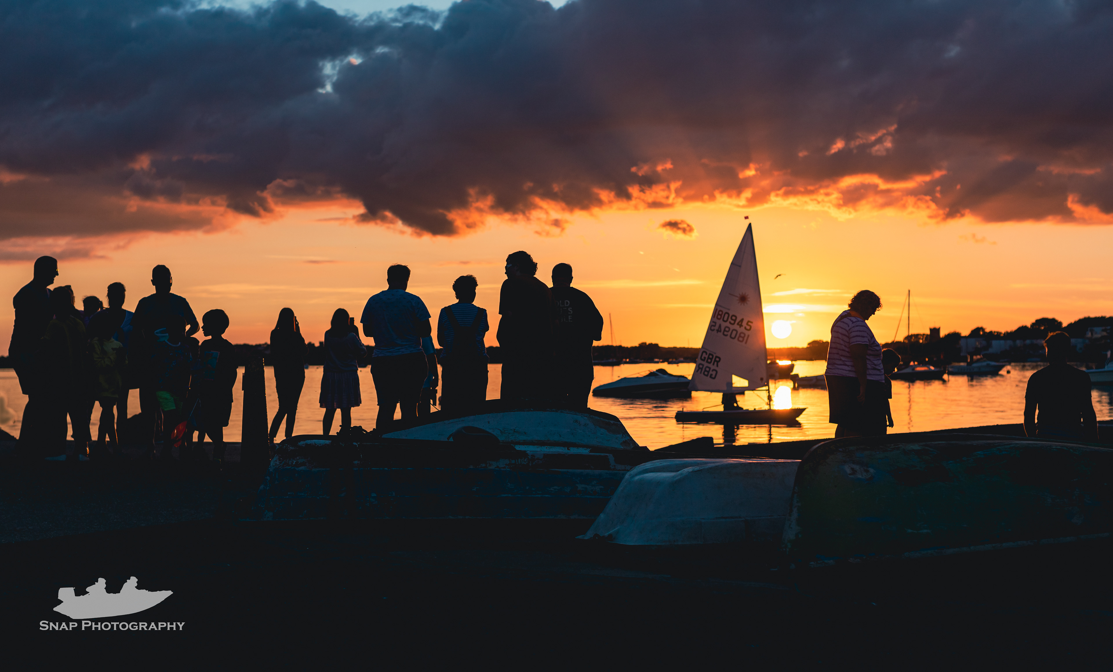 A busy sunset down at Mudeford Quay