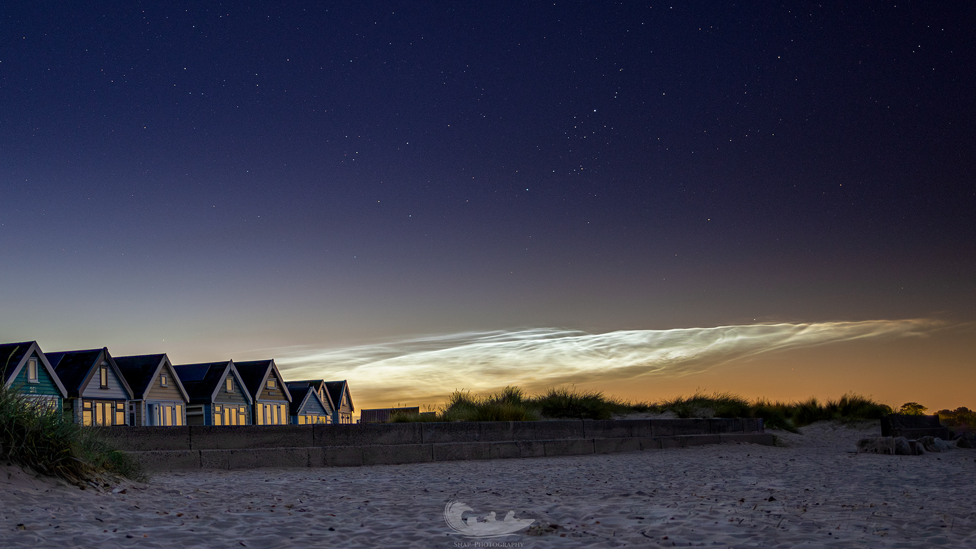 Noctilucent clouds Over Hengistbury Head. 