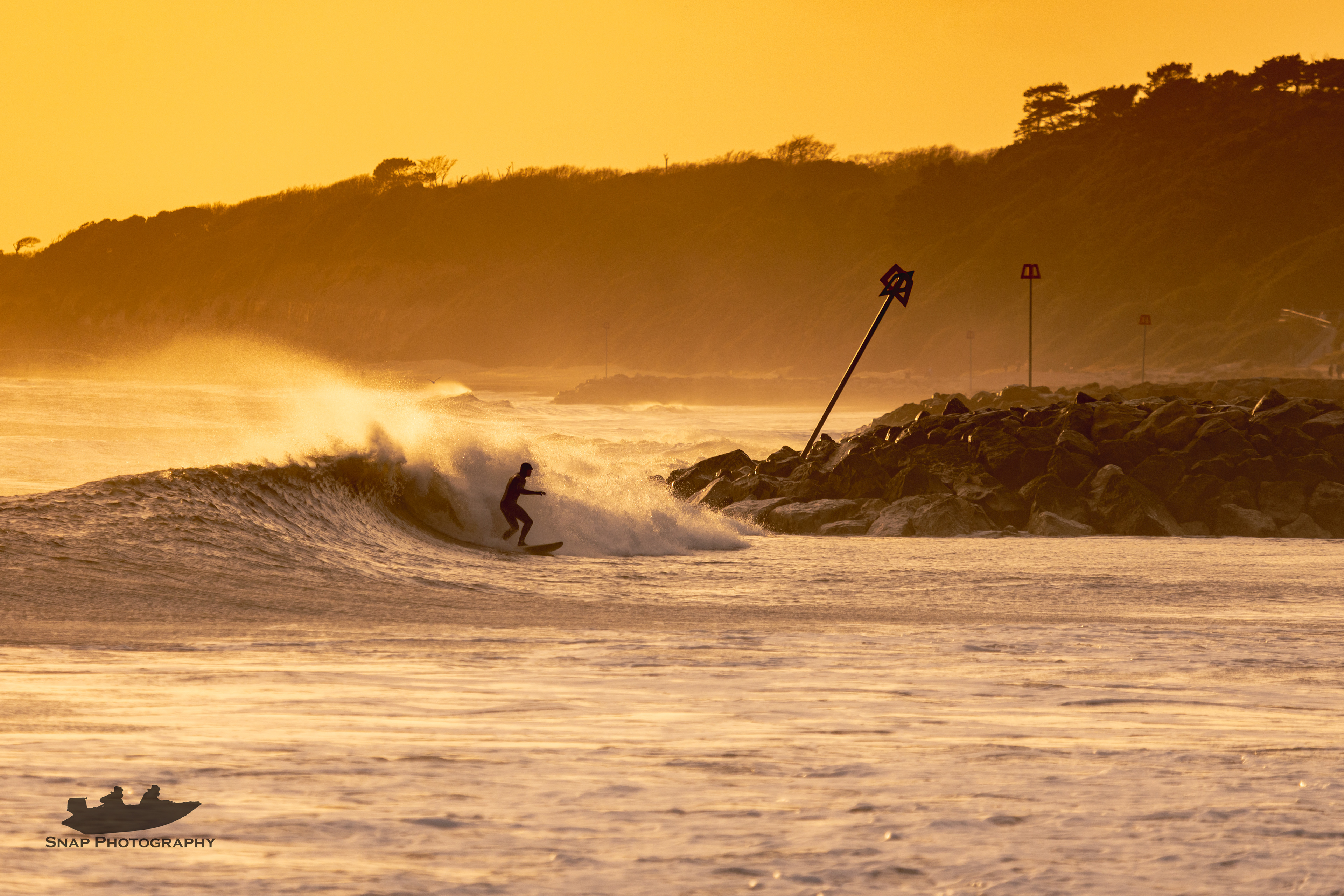 Sunset surfing