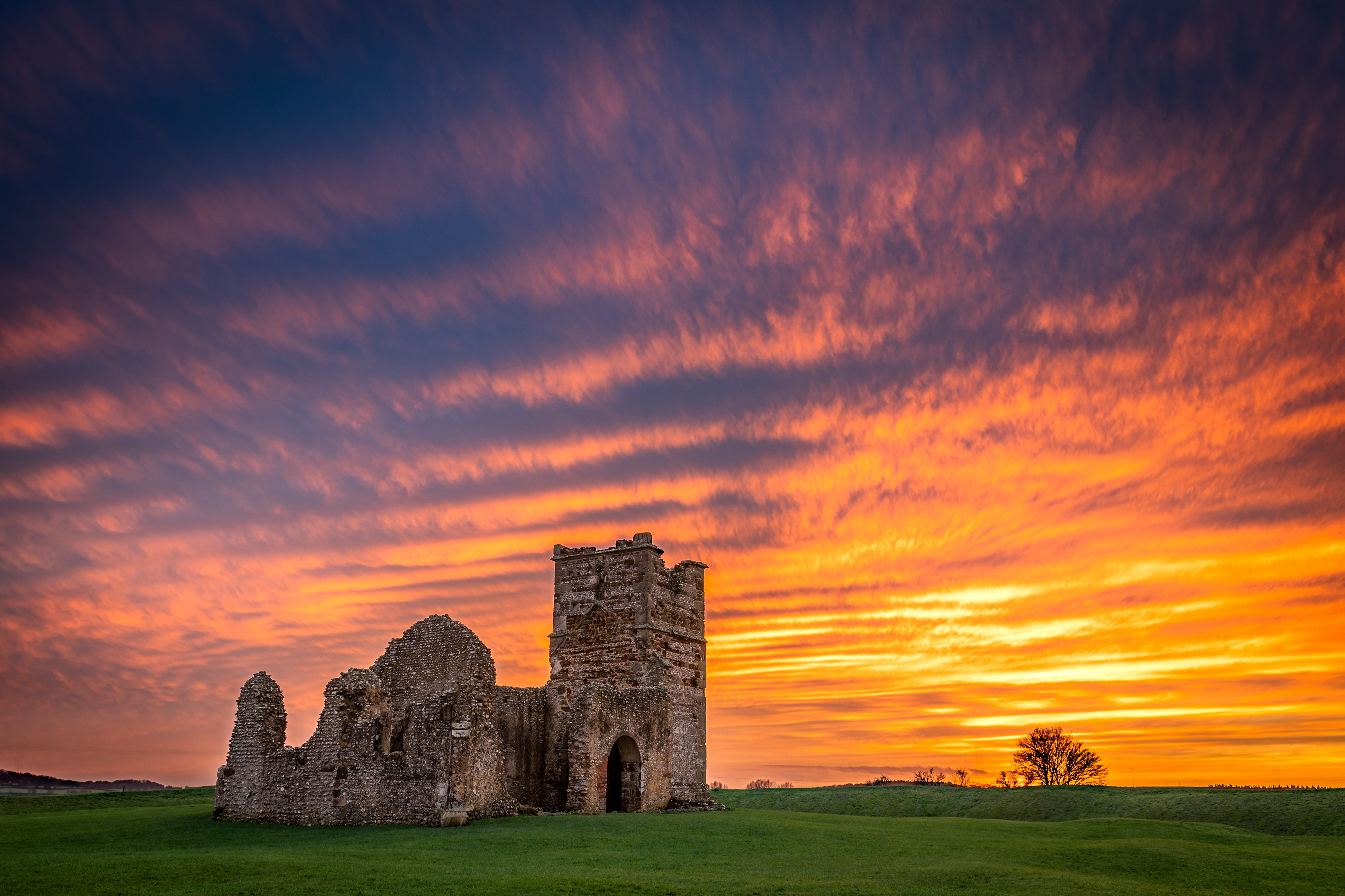 Knowlton Church and an incredible sunset