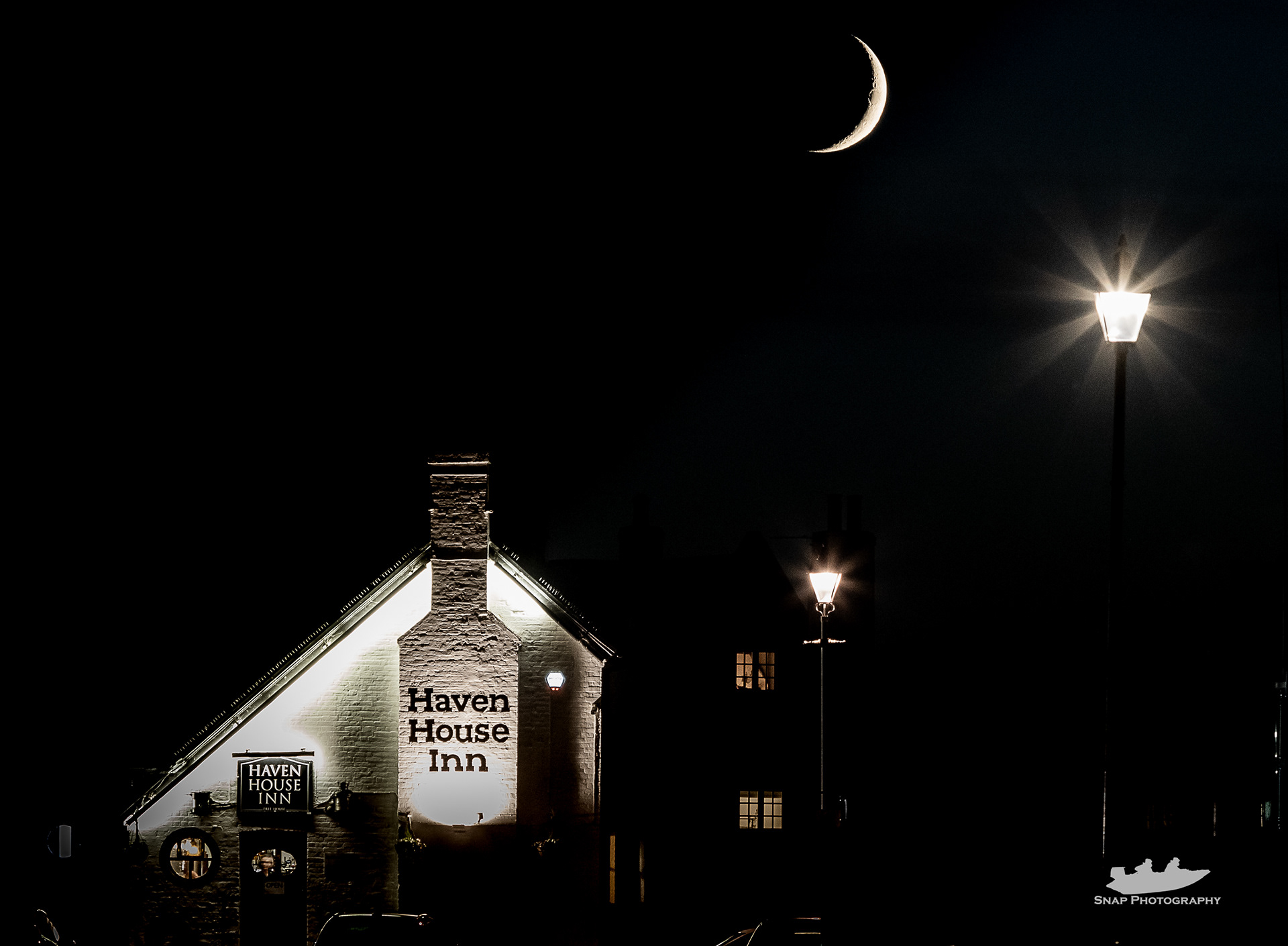 Wine bottle and the moon