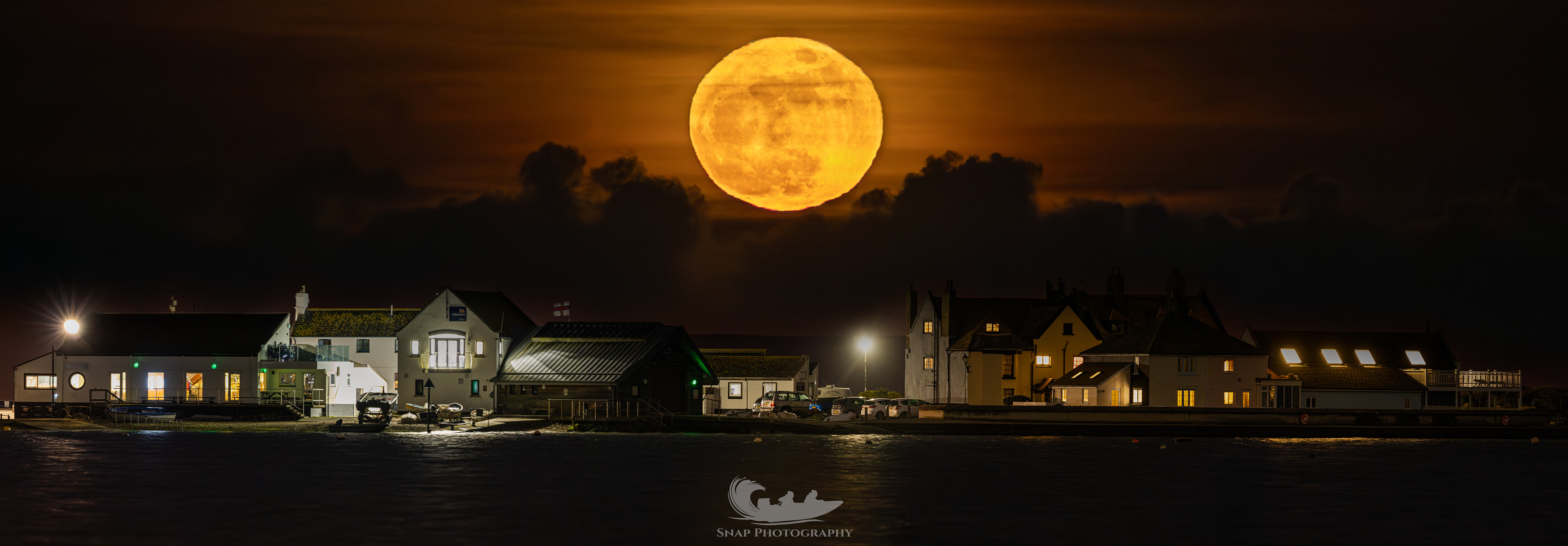 Moonrise over Mudeford Quay