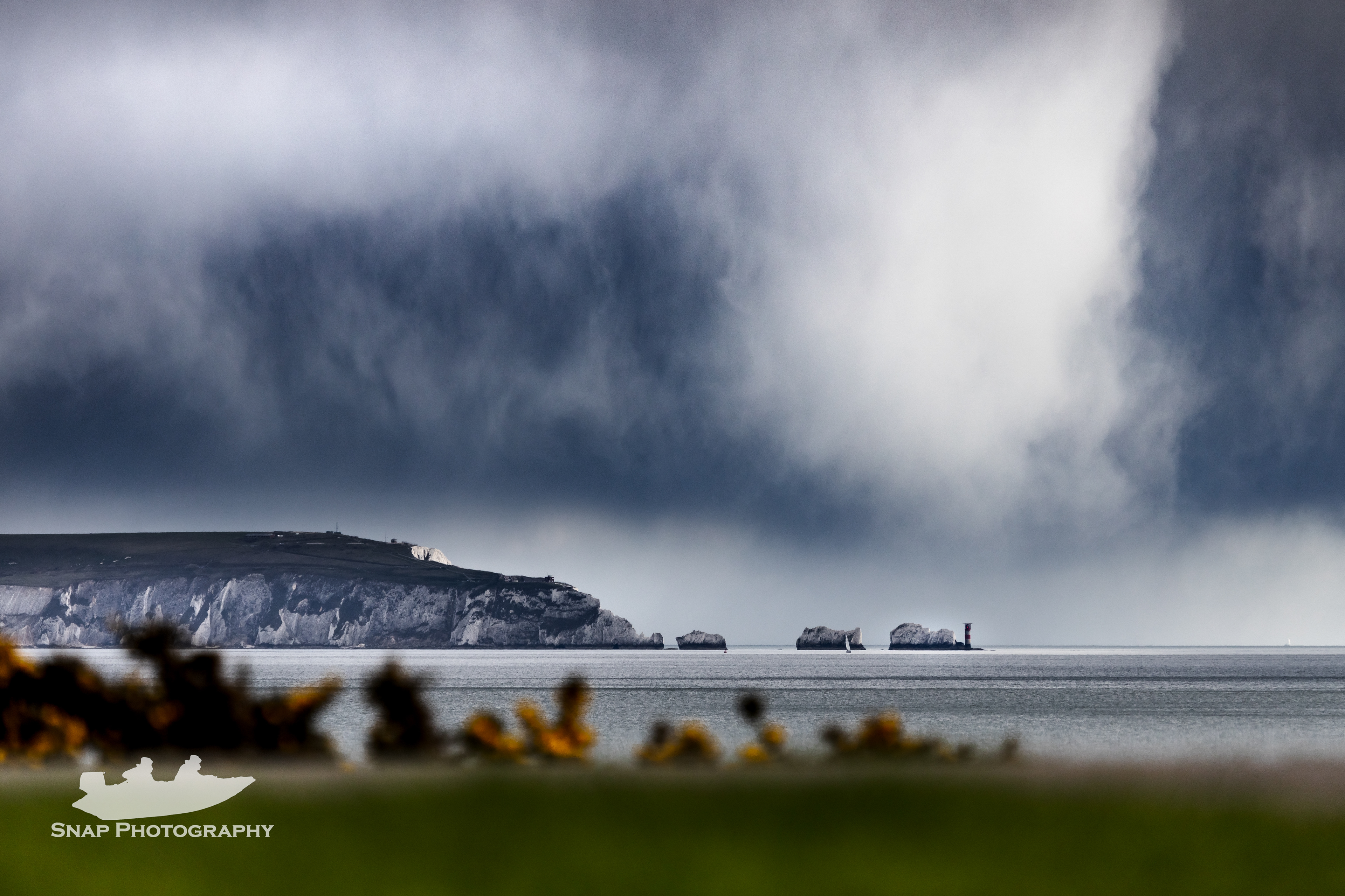 Dramatic skies over the Needles 