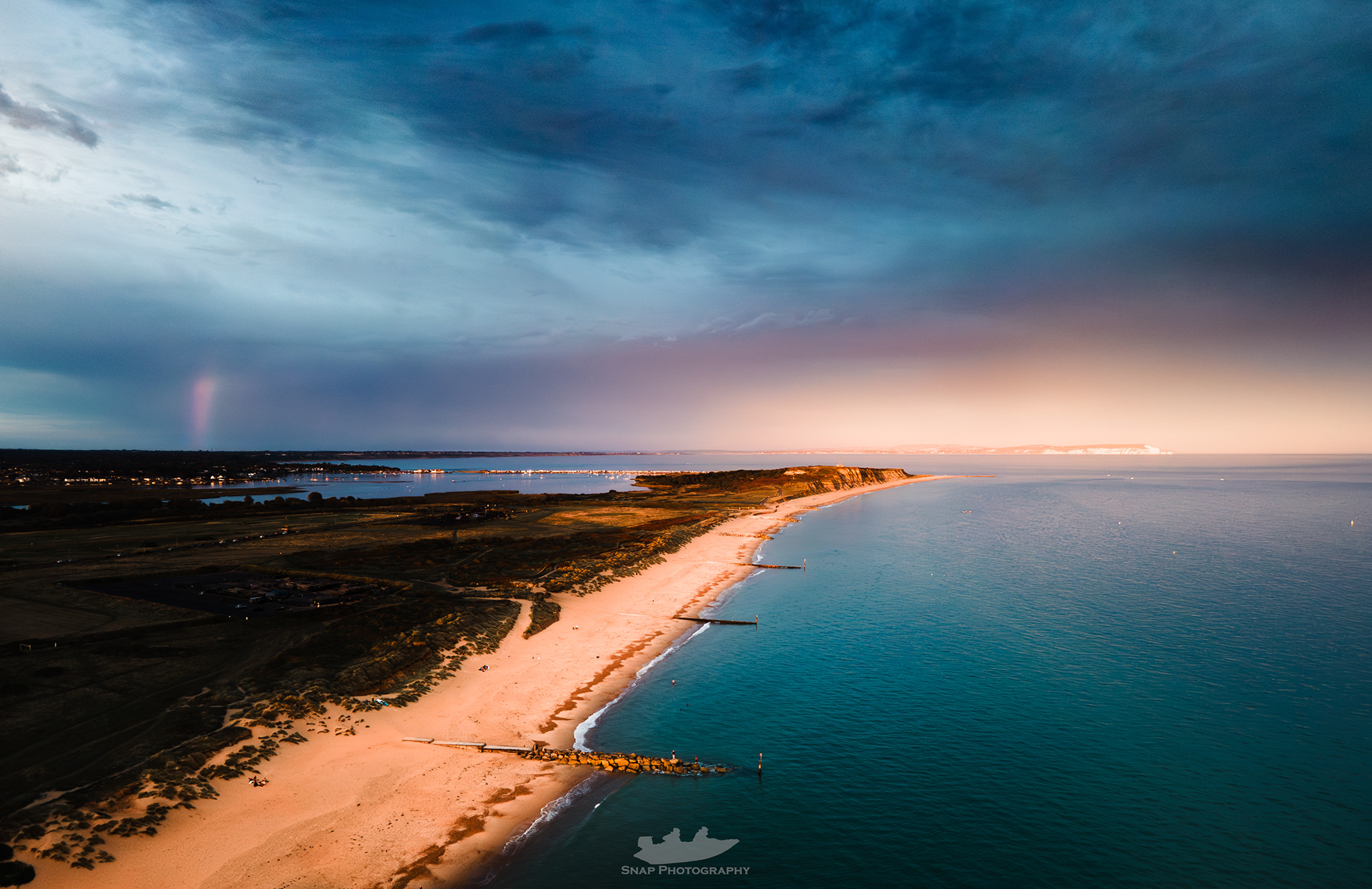 Golden hour glow after the storm clouds parted at Hengistbury Head
