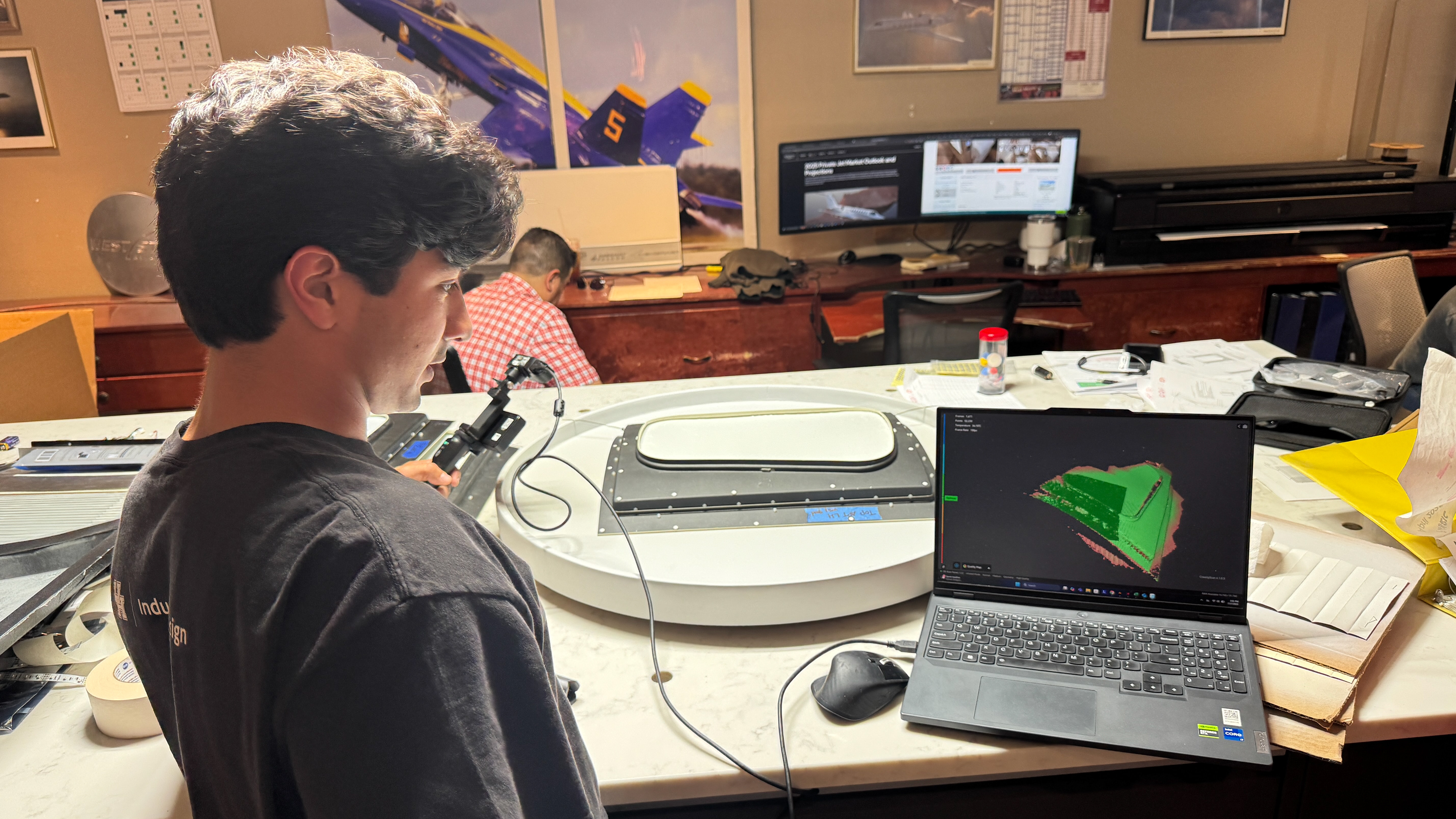 3D scanning one of our parts to analyze inconsistencies