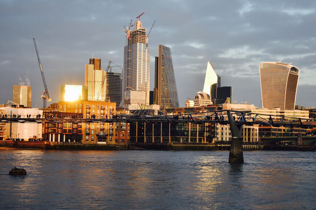 The London skyline viewed across The River Thames