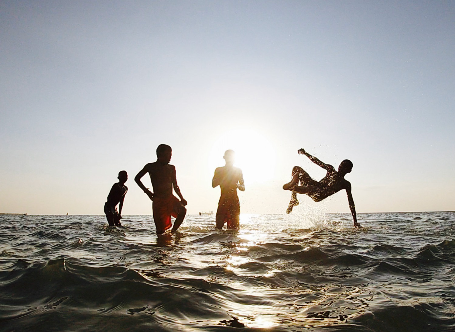 Sunset swim, Bububu, Zanzibar