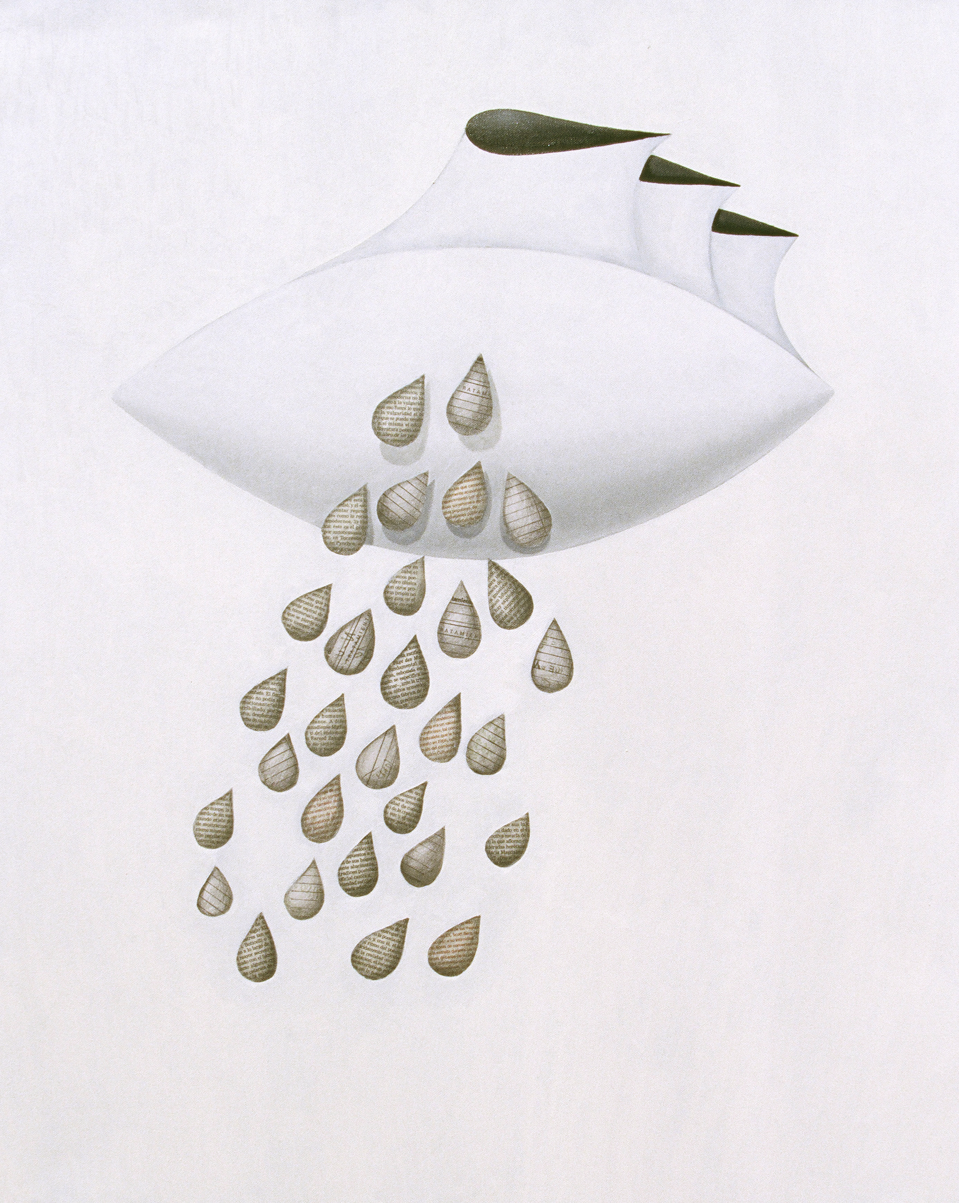 Ojo triste que no ve. Óleo y collage sobre lienzo. 81 x 65 cm. 2004.