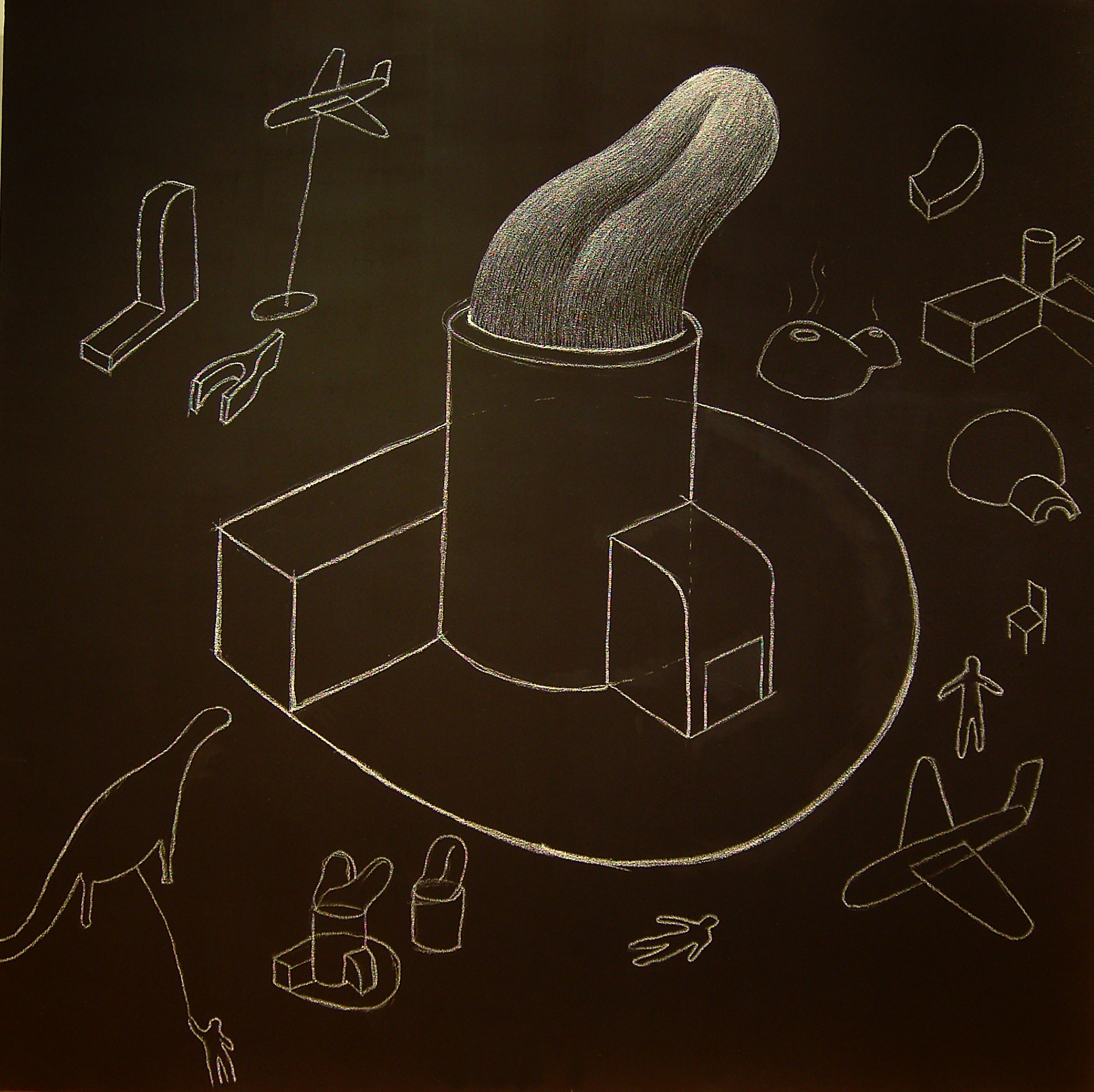 Lengua de fuego. 162 x 162 cm. 2005