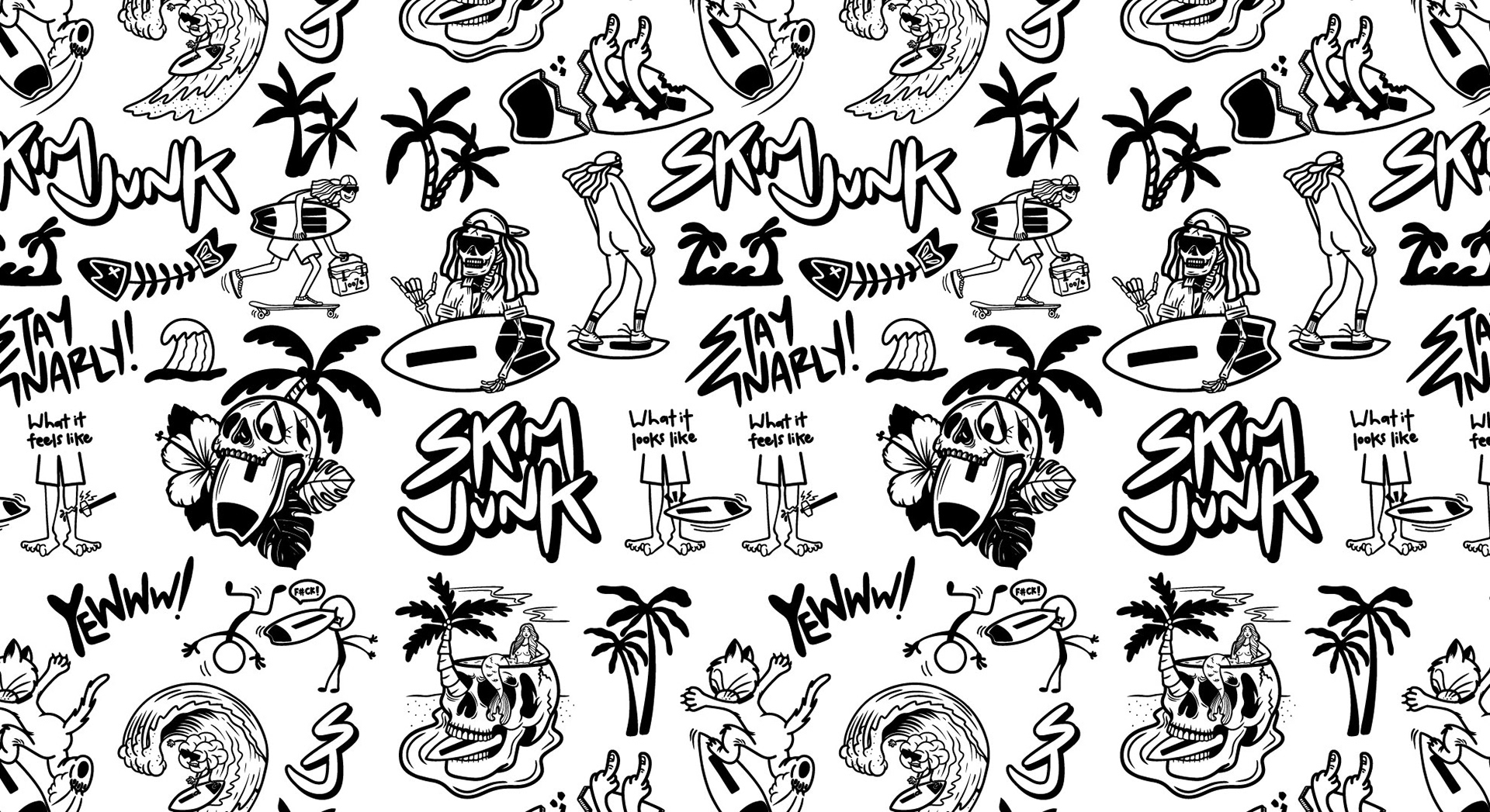 Raskal Studios, Skim Junk Brand Identity, Patterns