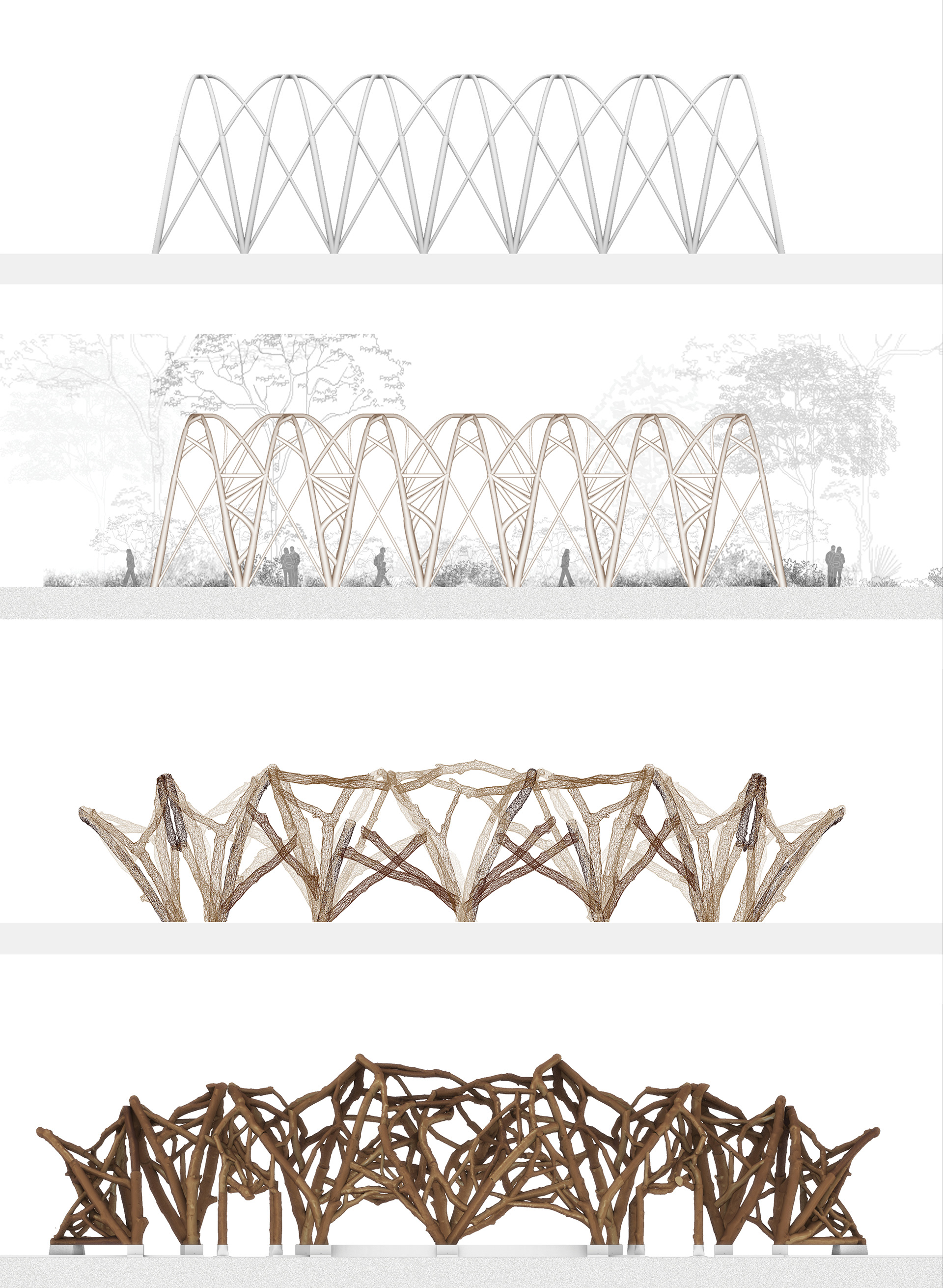 Four greenhouse structure prototypes were developed, ranging from simple to intricate designs.