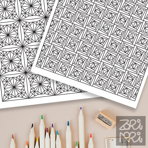 Abstract Doodle Patterns Coloring Pages