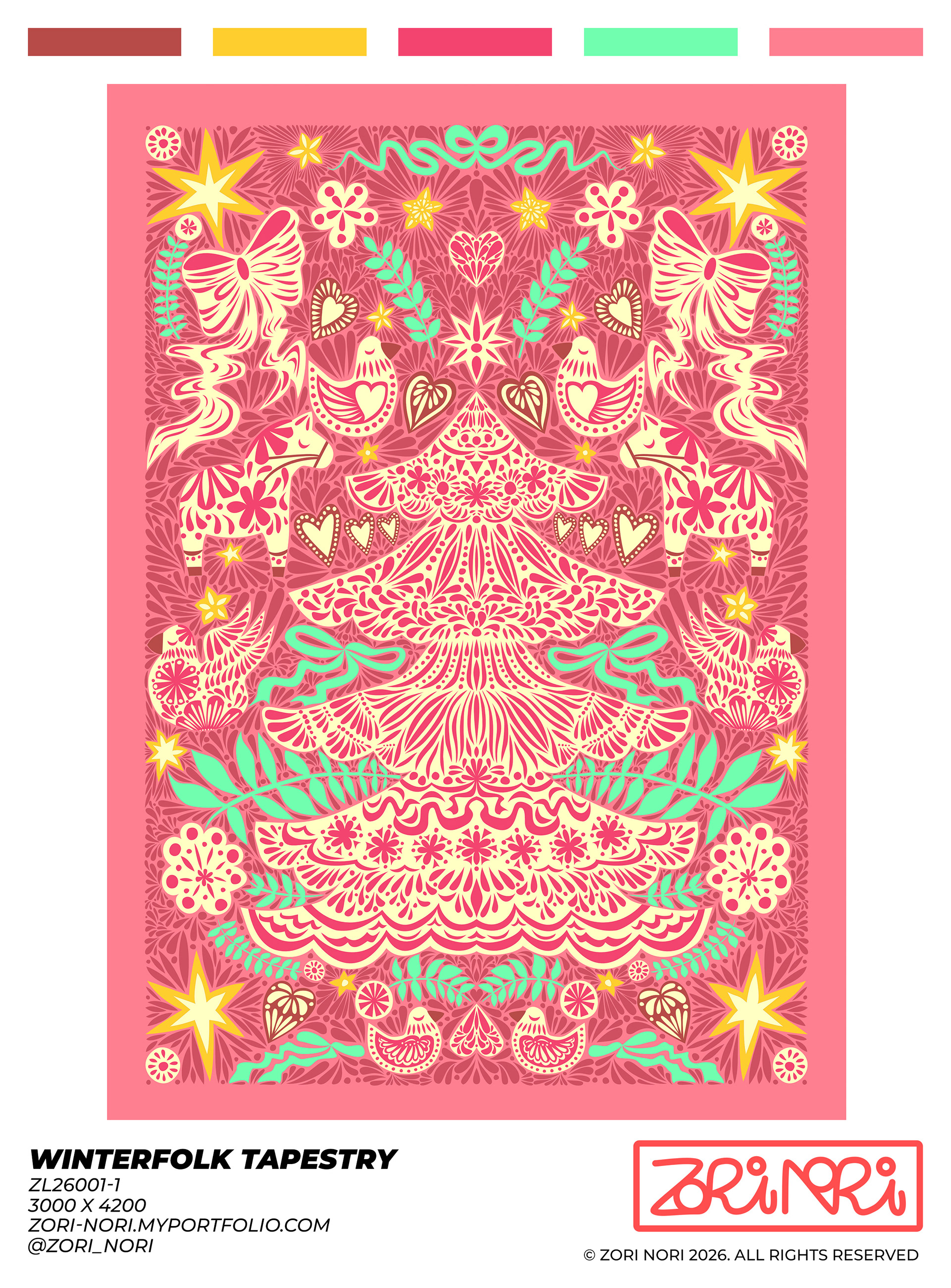 Winterfolk Tapestry Surface Pattern Collection