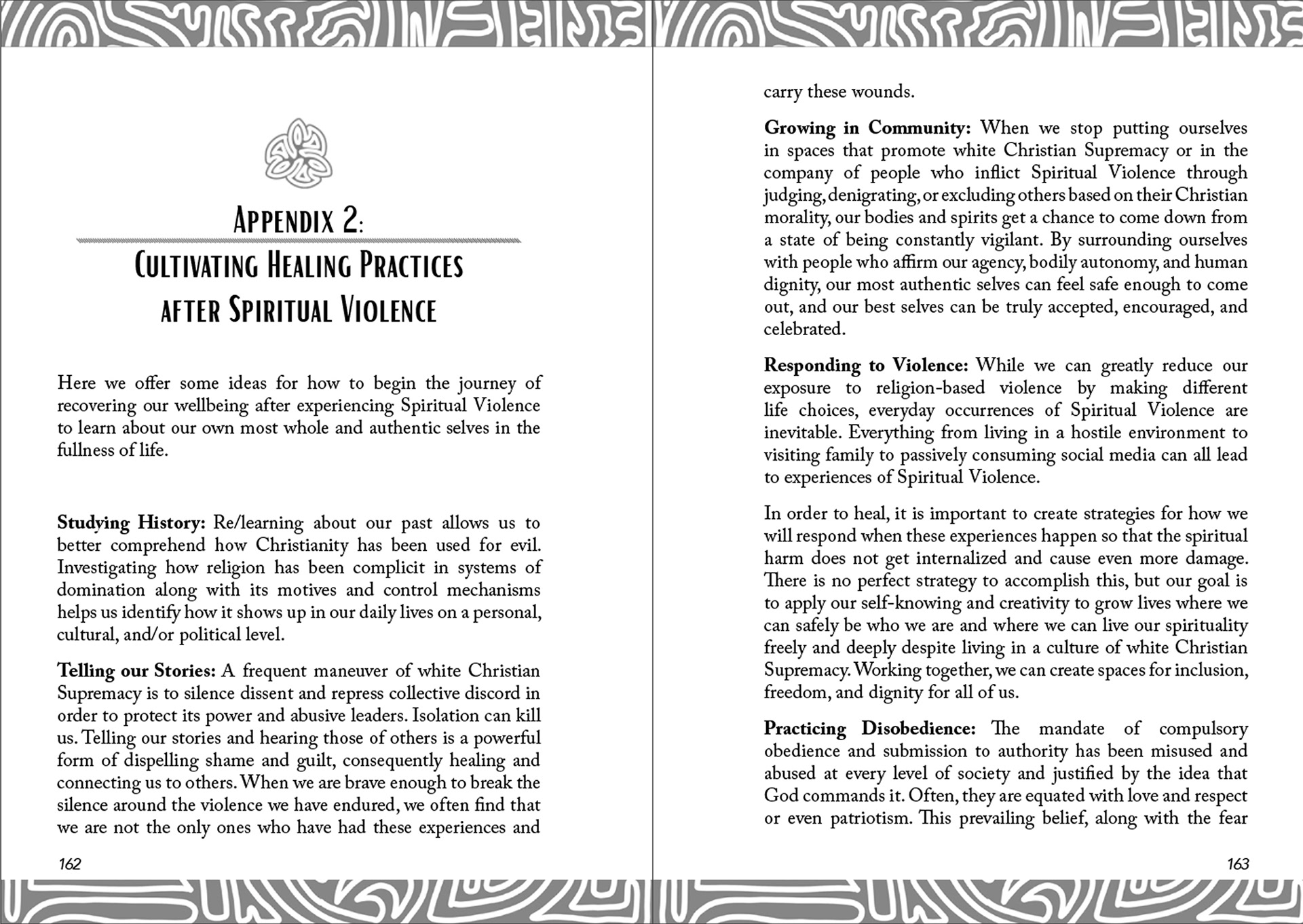 interior pages: appendices with decorative framing and headpiece