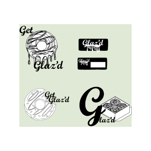 A playful visual identity for Glaz'd — a modern donut shop brand — featuring a custom dripping glaze logo with alternate variations, an app icon, and professional business card design.