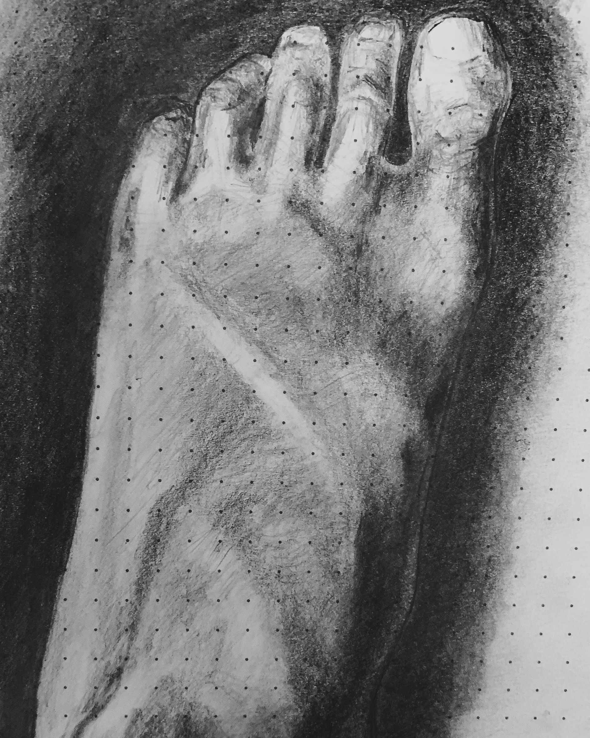 Study of a foot. Used Graphite: 4B & 7B (No blending tools)