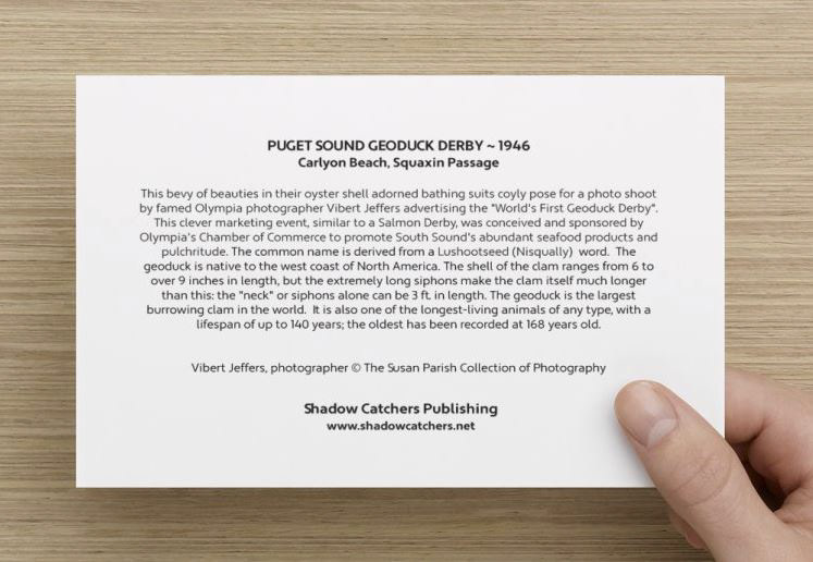 Photo-History Cards - Back w/ History. $6 Retail