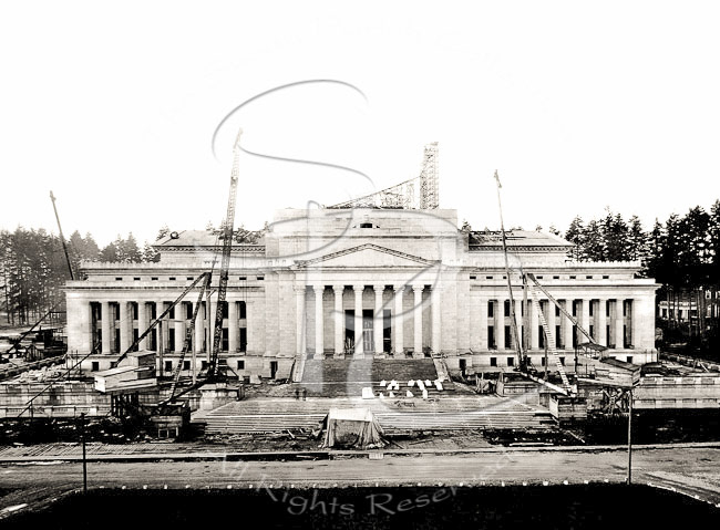 CONSTRUCTION OF THE LEGISLATIVE BUILDING BY JOE MCKNIGHTIN SEPIA