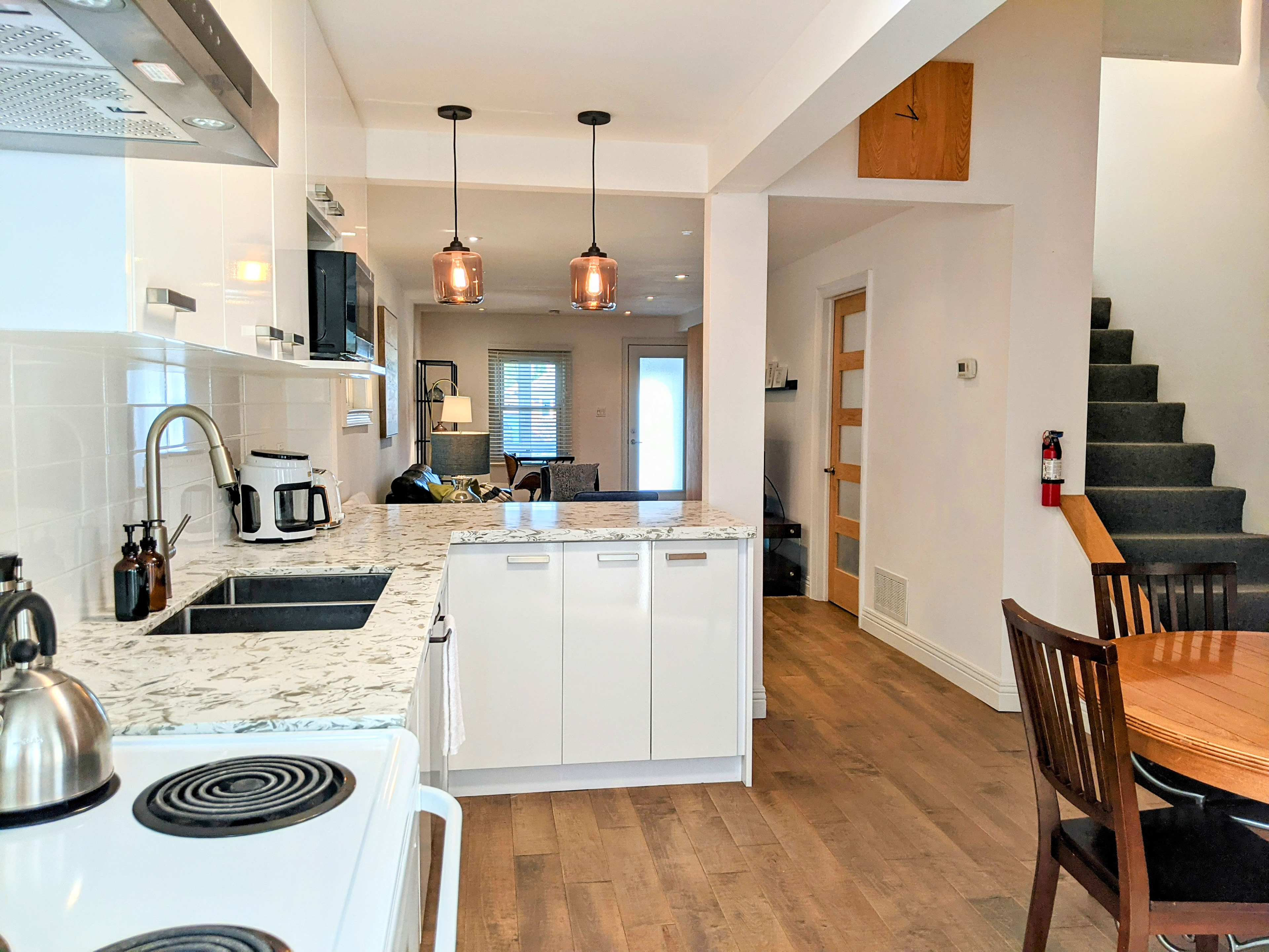 Kitchen with modern finishes at 53 Sixteenth Street, South Etobicoke