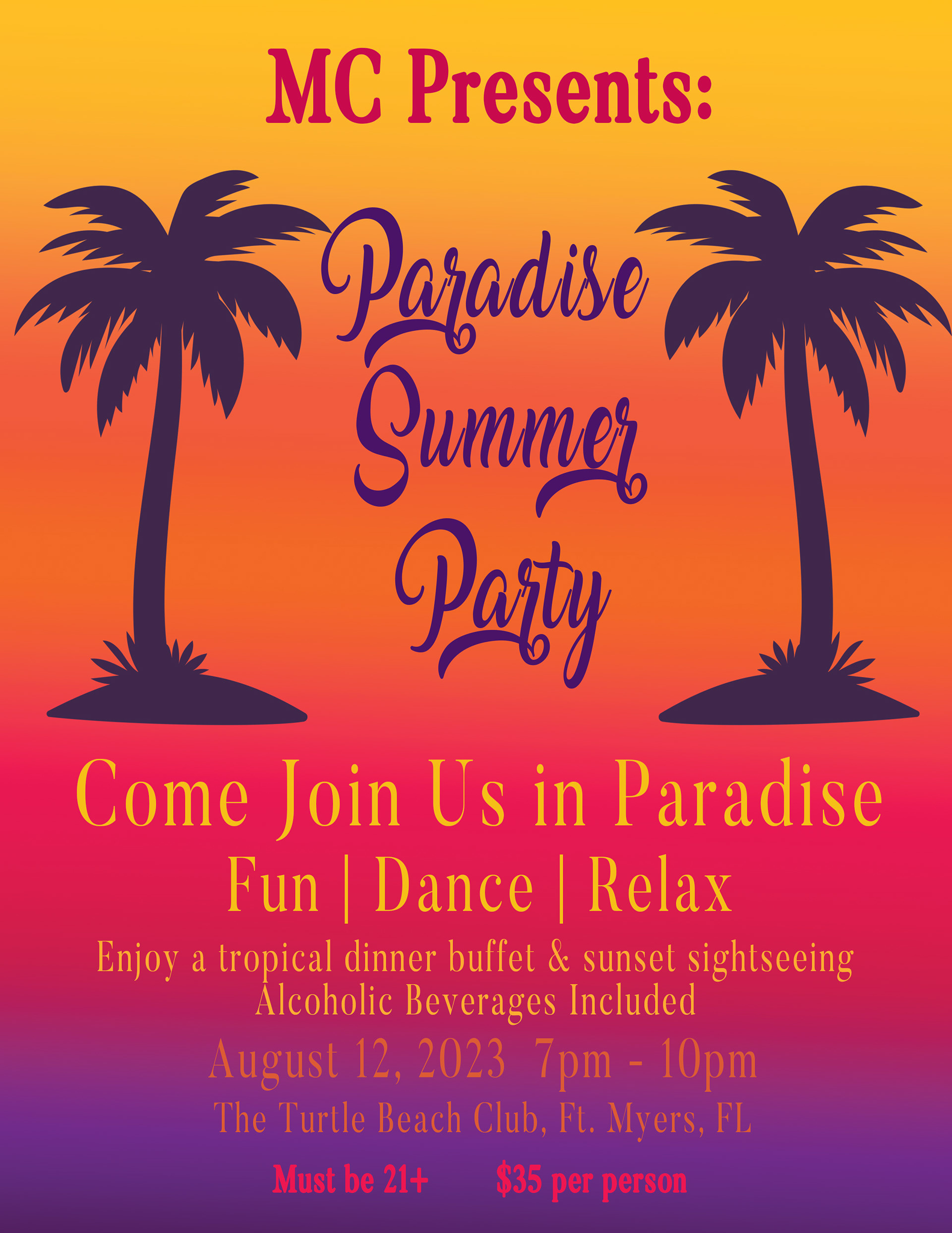 Paradise Summer Party practical flyer 5823