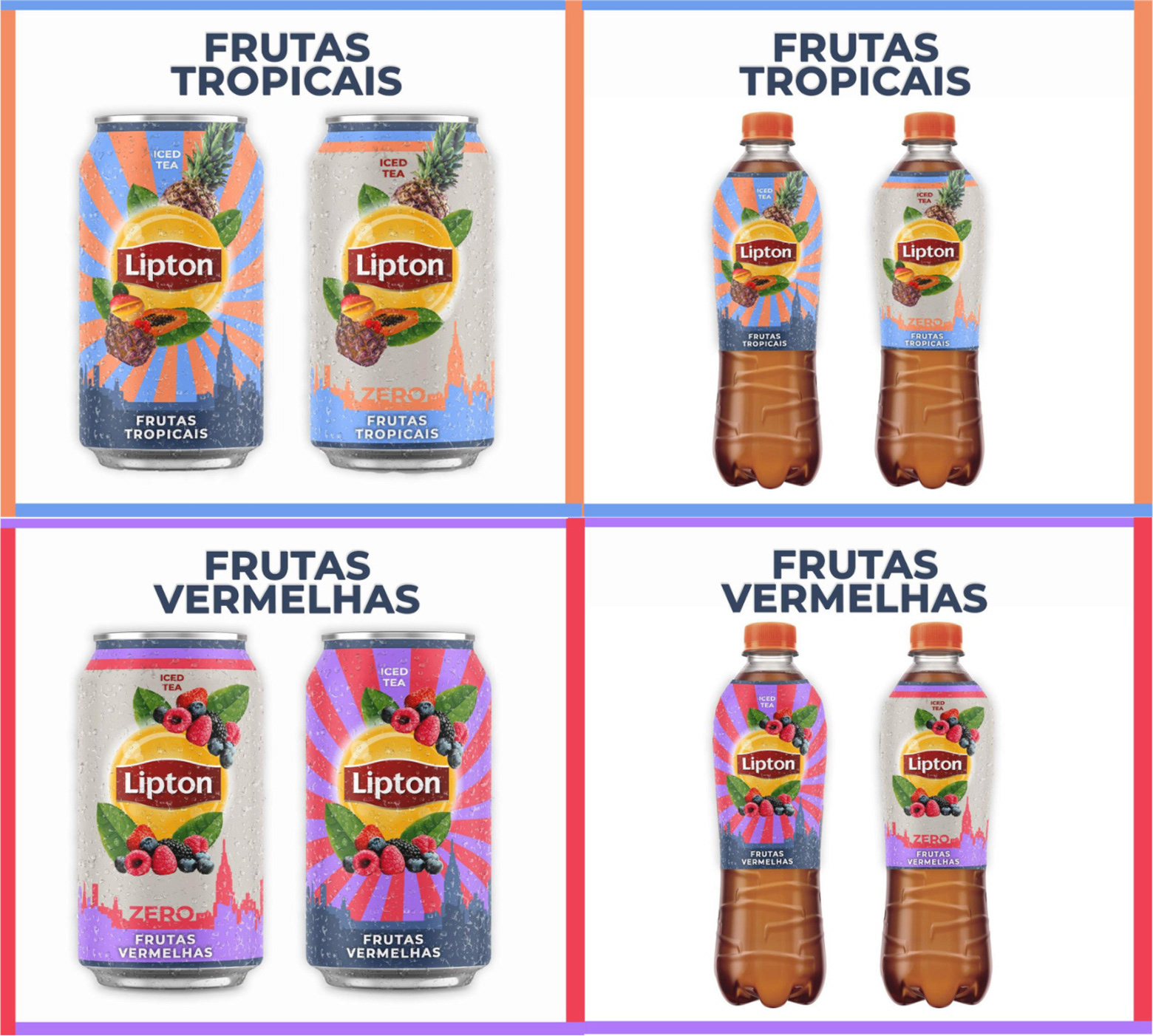 Protótipos da embalagem dos novos sabores após o rebranding da marca