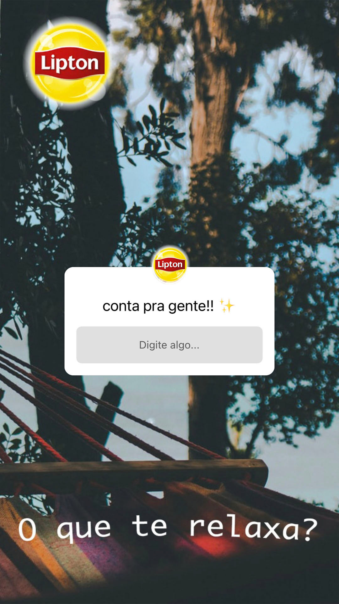Caixa de Perguntas do Instagram idealizadas para a Lipton