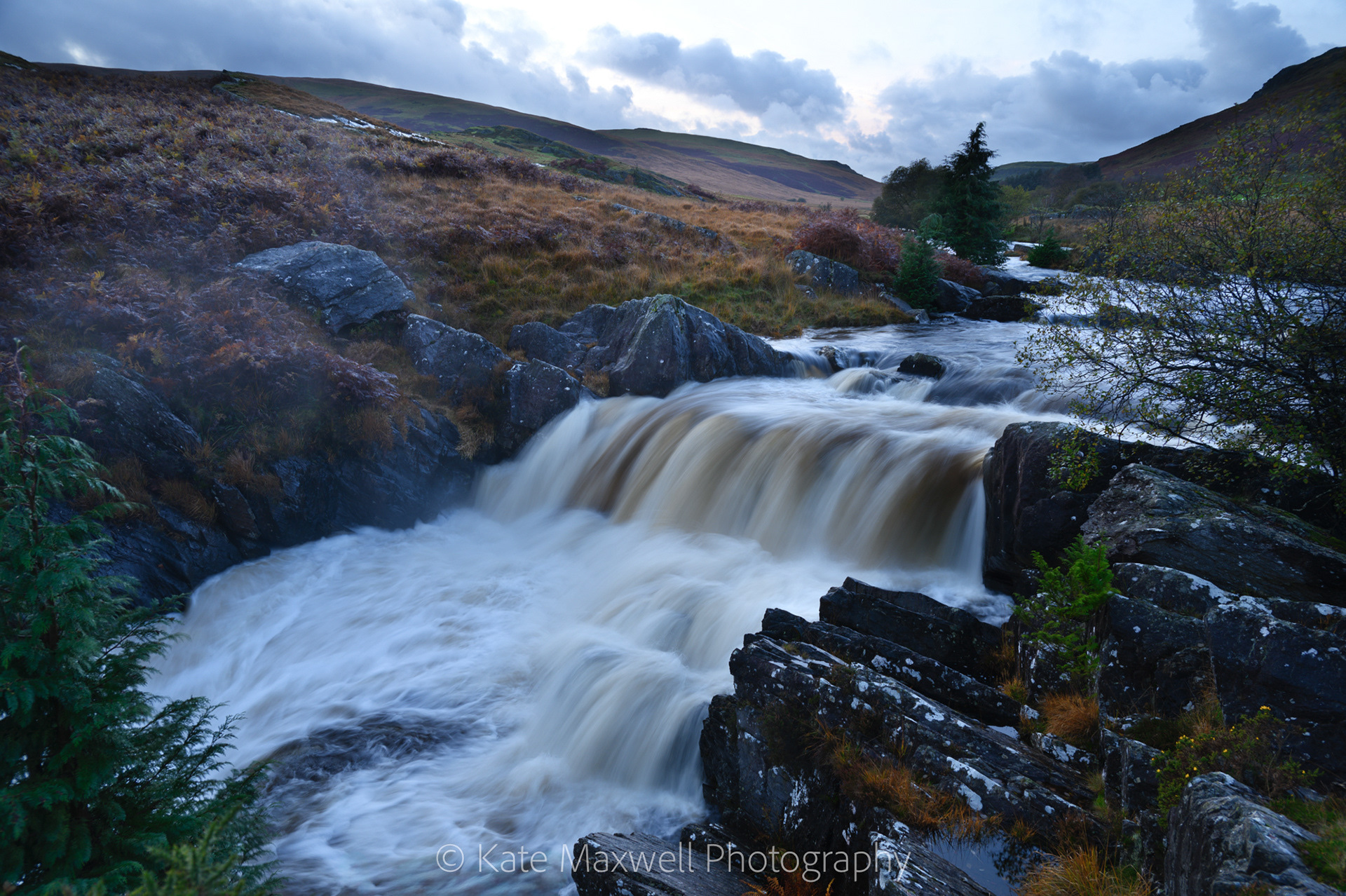Caerwen river in full spate