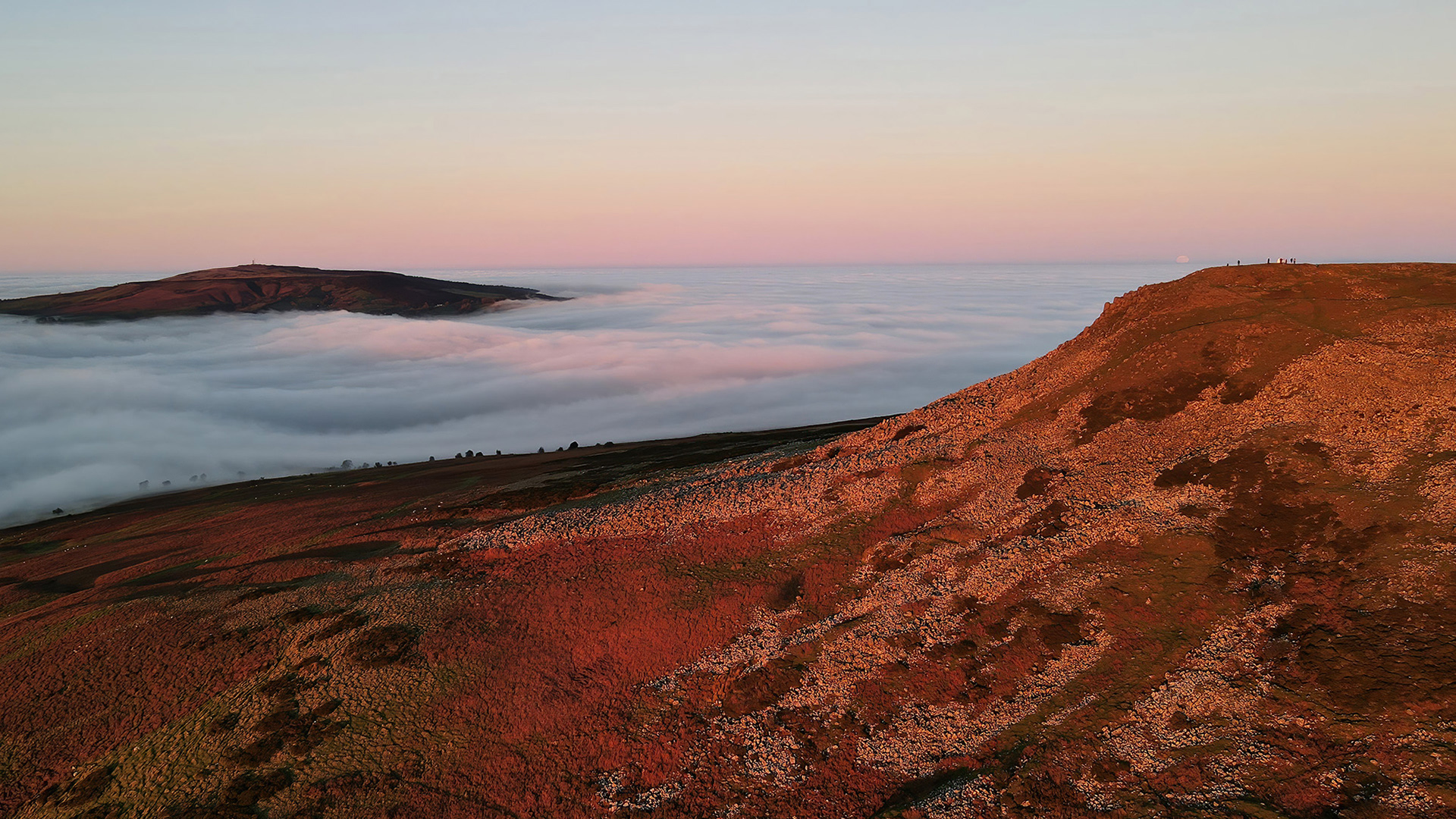 Moonrise over the Clees