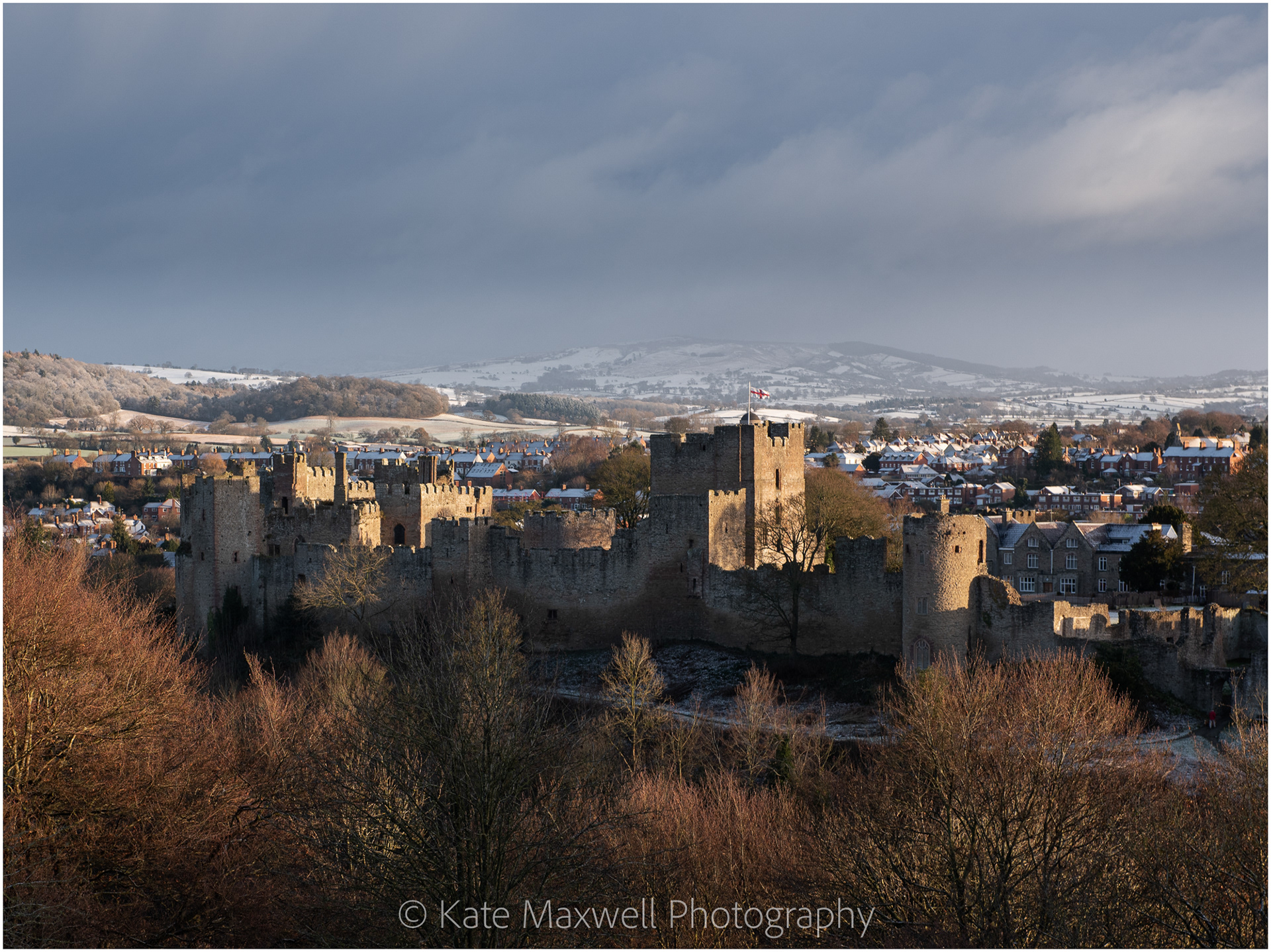Ludlow Castle, winter light